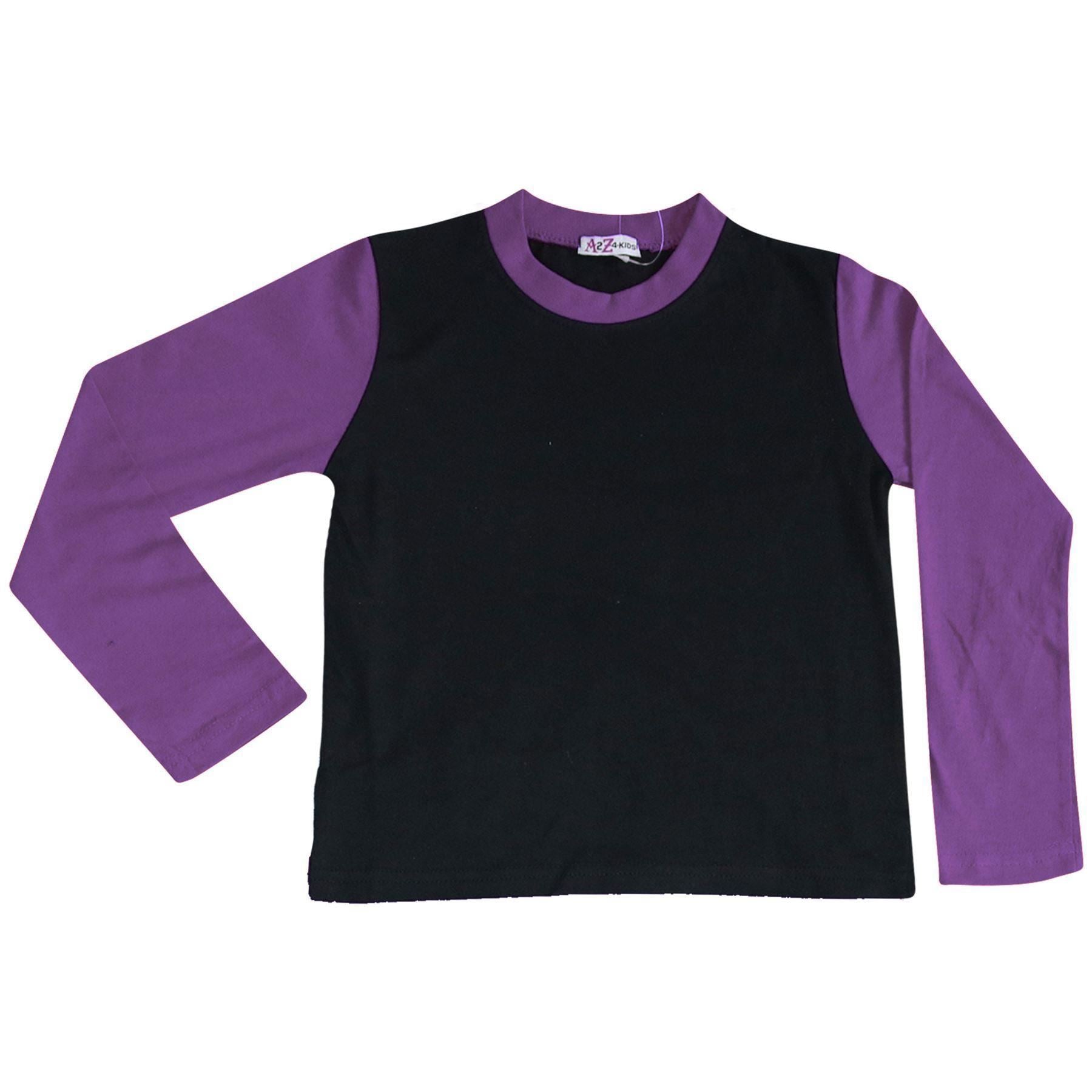 Kids Girls Boys Pjs Contrast Color Plain Stylish Pyjamas Set New Age 2-13 Years