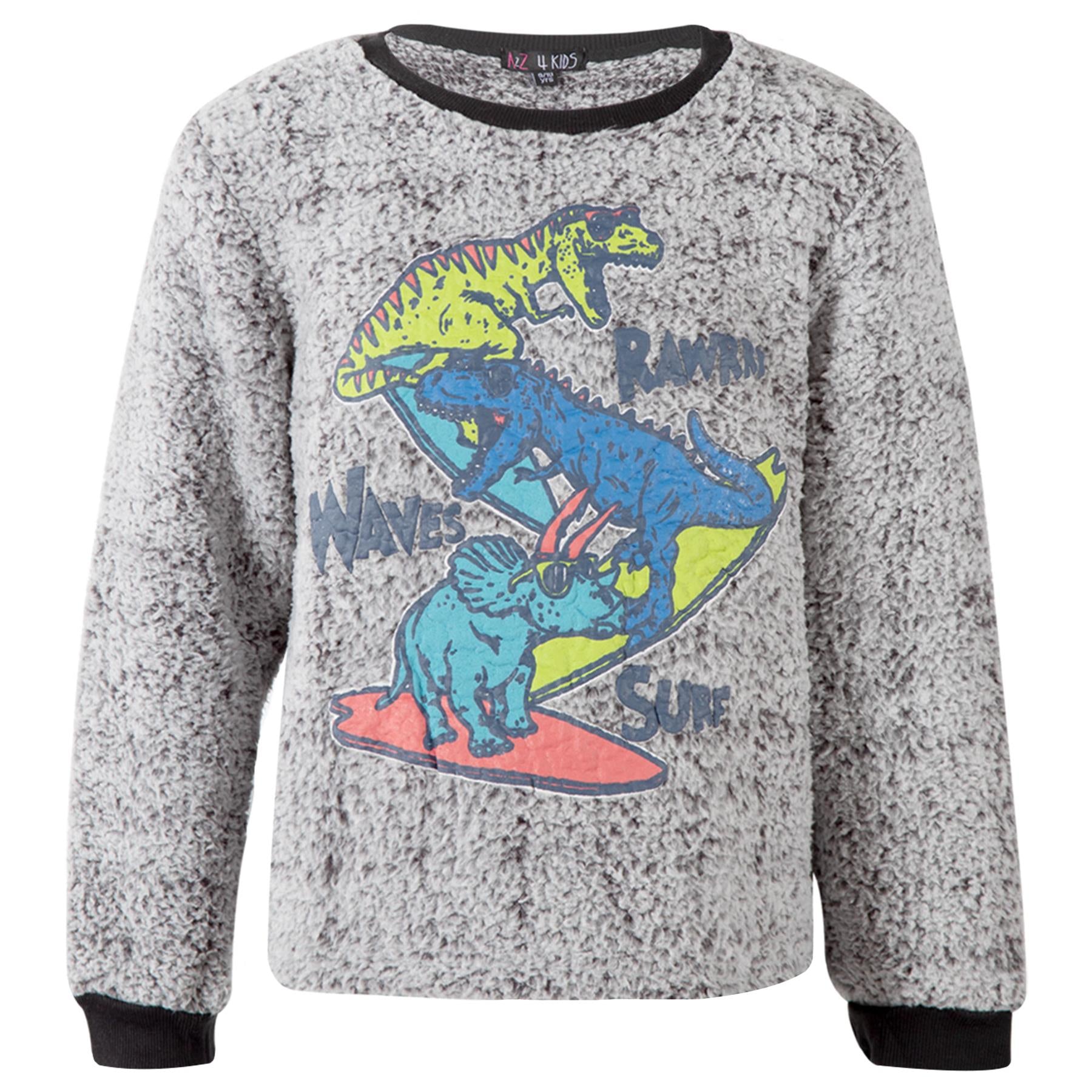 A2Z 4 Kids Girls Boys Pyjamas Dinosaur 2 Piece Super Soft Thick Pile Fleece Set