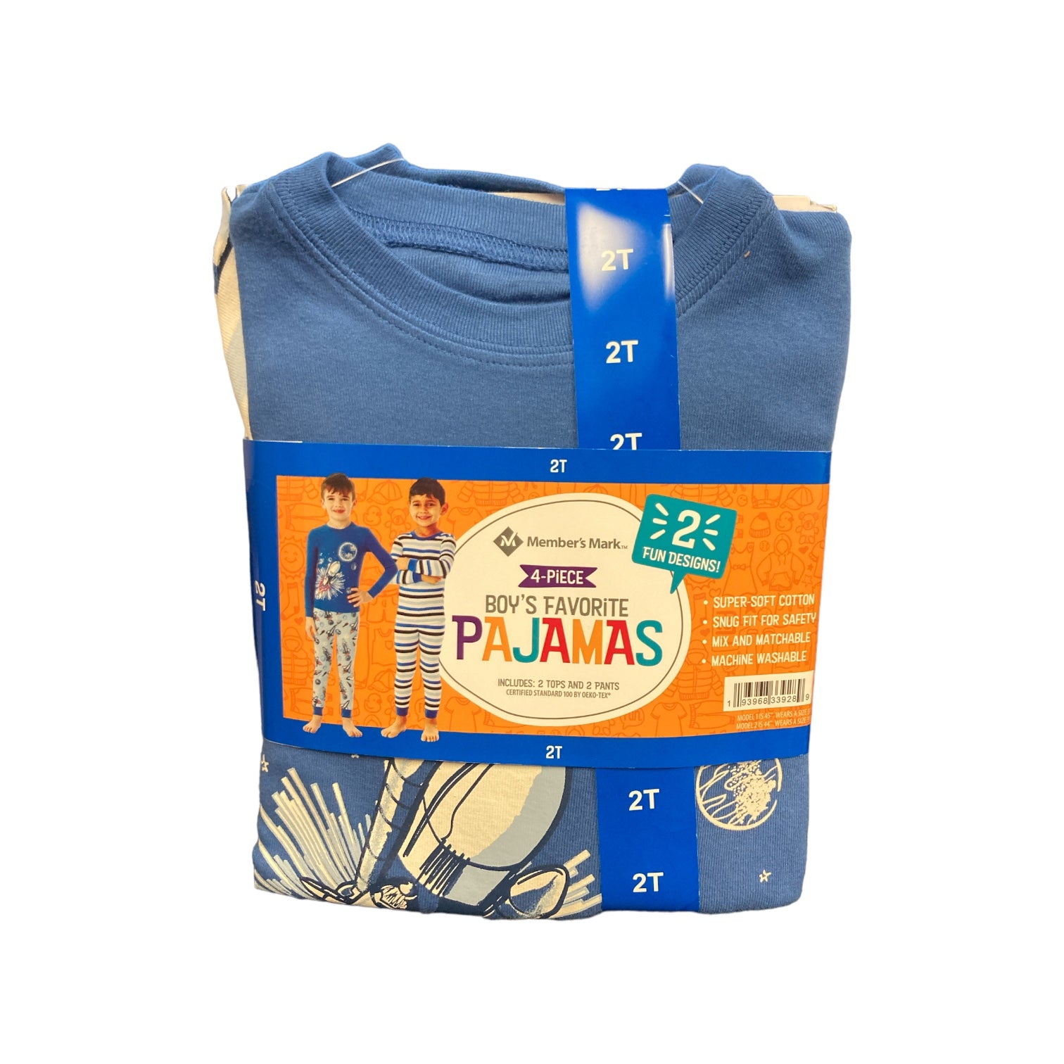 Member's Mark Infant/Youth Boy's 4 Piece Tight Fit Long Sleeve & Pant Pajama Set