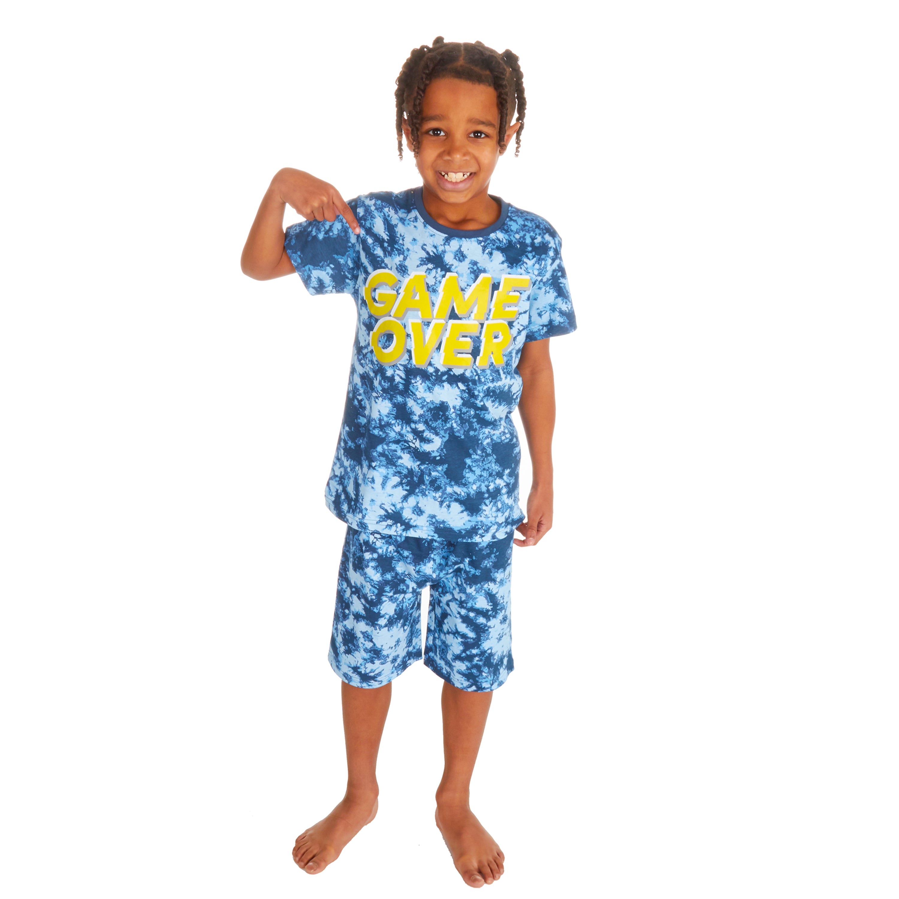 Boys 2 Piece Pyjama Set Cotton Rich PJs Summer T-shirt Shorts Set Age 2-13 Years