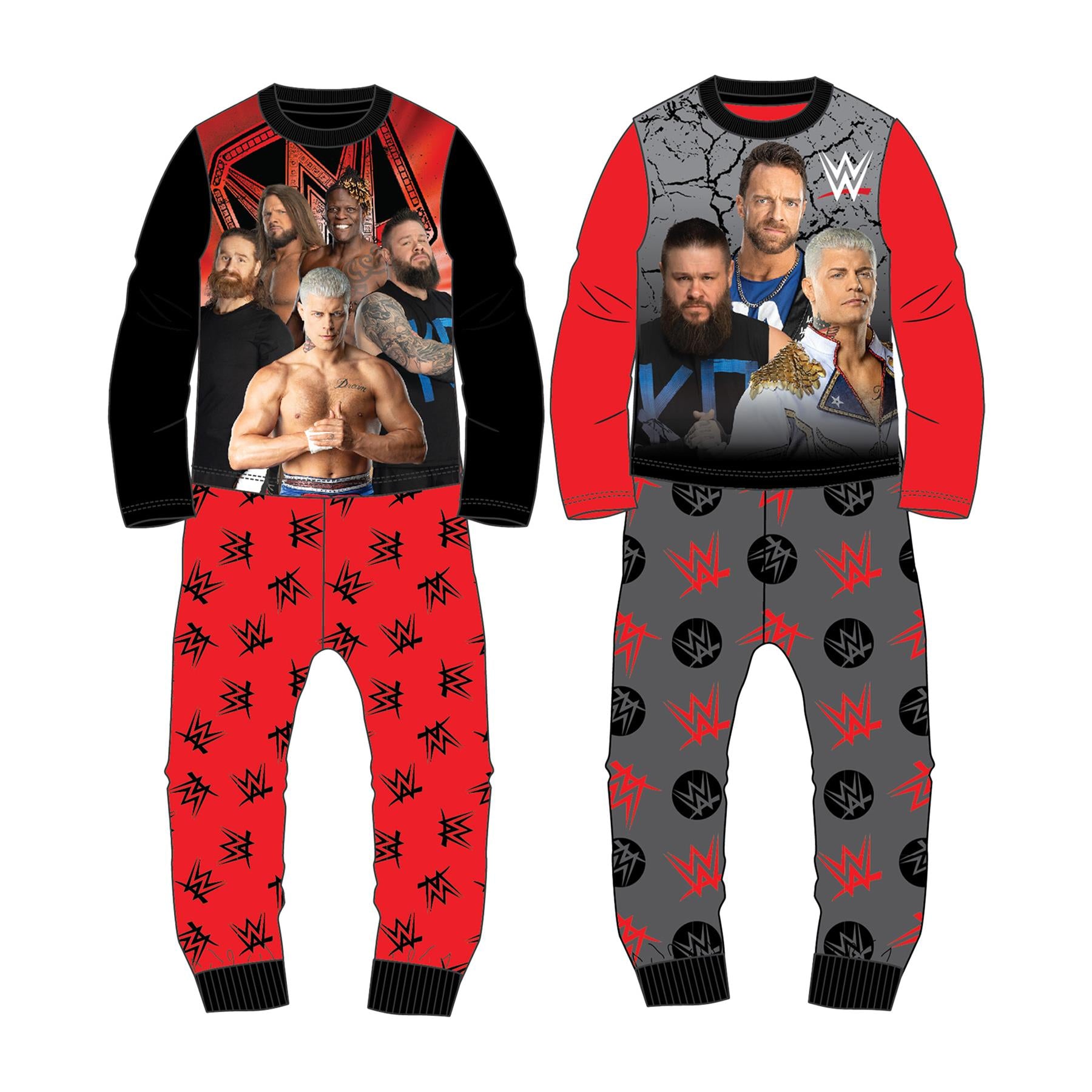 2 pack Boys Kids Disney Marvel WWE Character Cotton Pyjamas 1- 14 Years Gift
