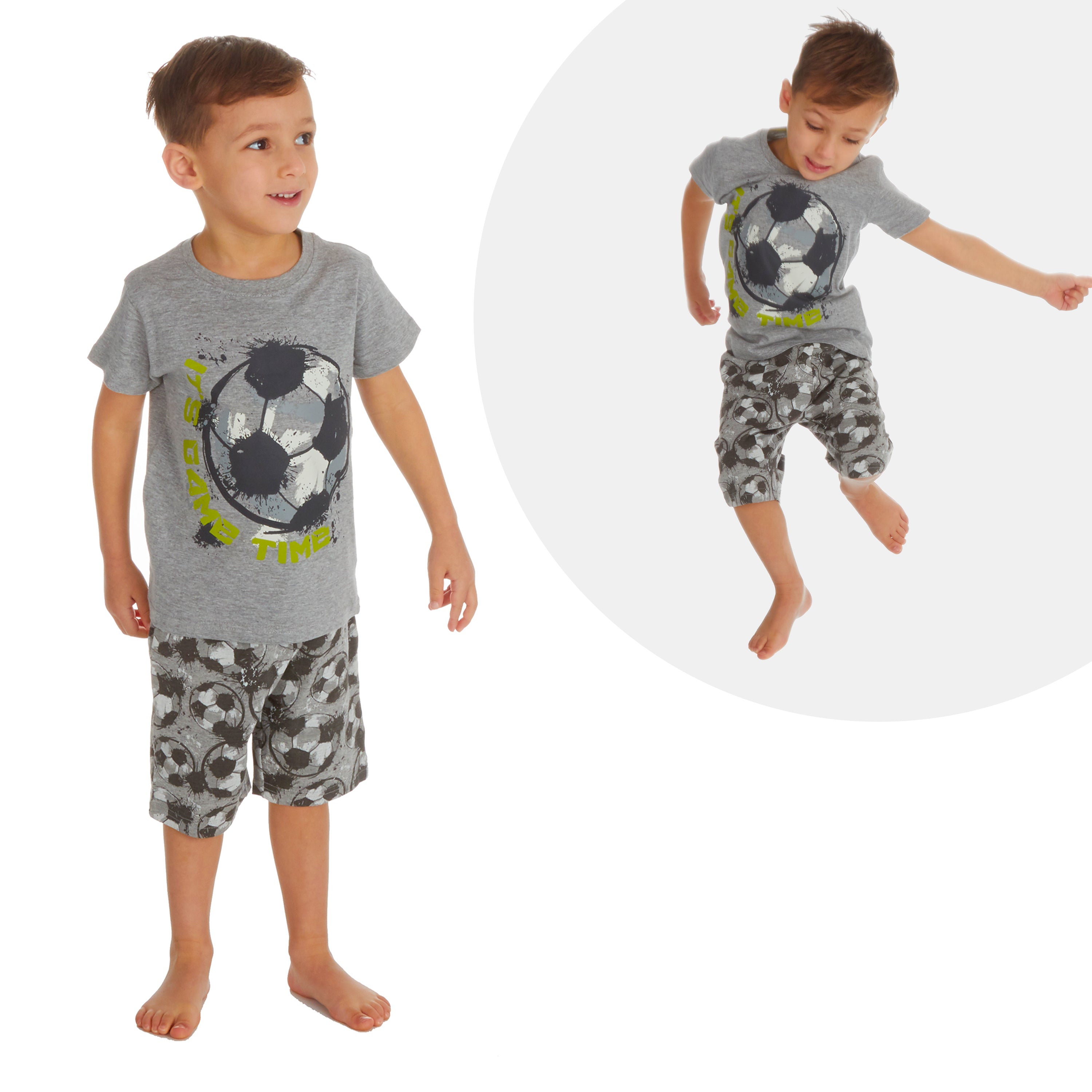 Kids Boys 2 Piece Pyjama Set Cotton Rich PJs Summer Pyjamas Jammies 2-13 Years