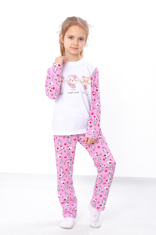 Girls’ Pajama Set – Breathable Cotton & Comfortable Fit, Any season,  Nosi sv...