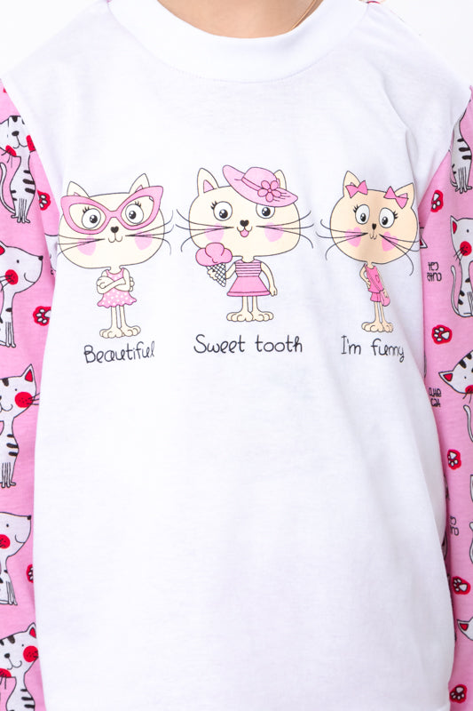 Girls’ Pajama Set – Breathable Cotton & Comfortable Fit, Any season,  Nosi sv...