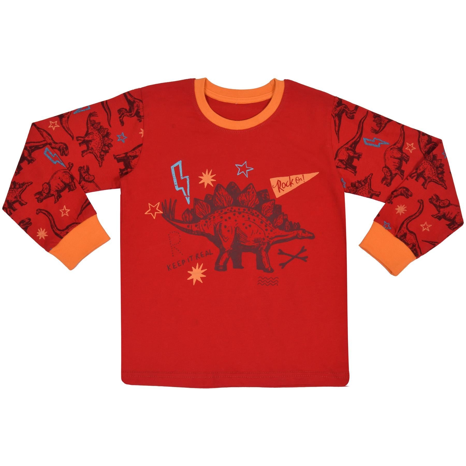 Kids Boys Dinosaur Pyjamas Children PJs 2 Piece Dino Set Lounge Suit