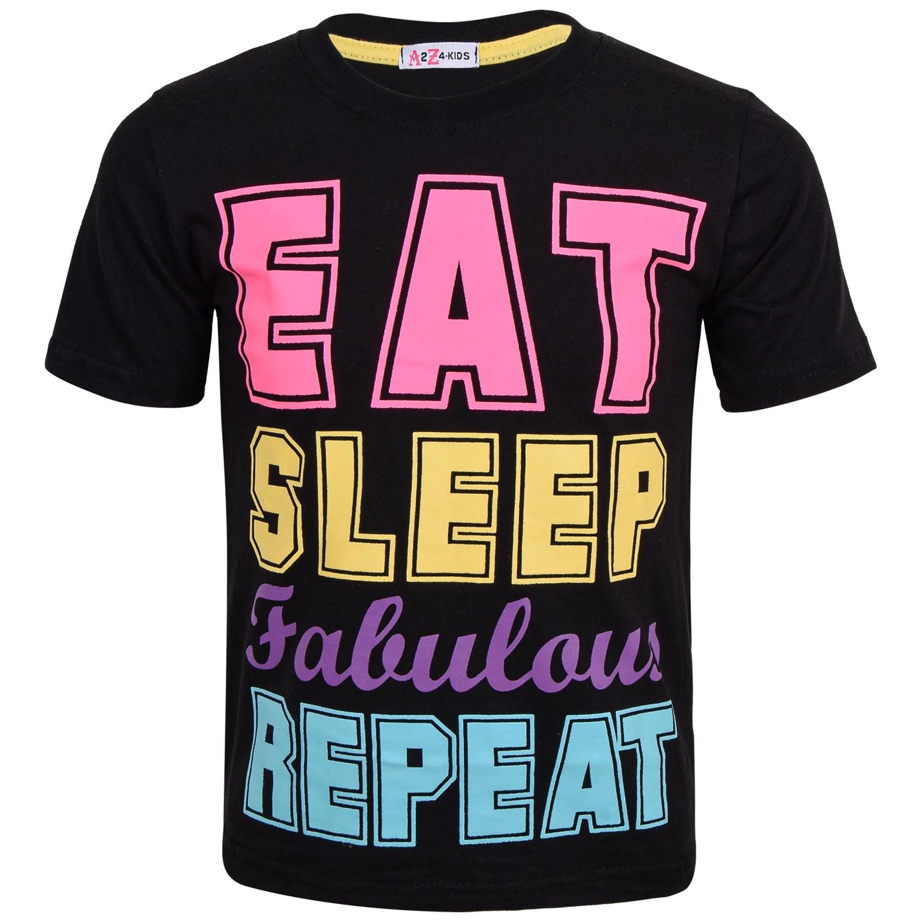 Kids Girls Boys Pyjamas Splash Print Contrast Top Bottom Sleepwear Shorts Set