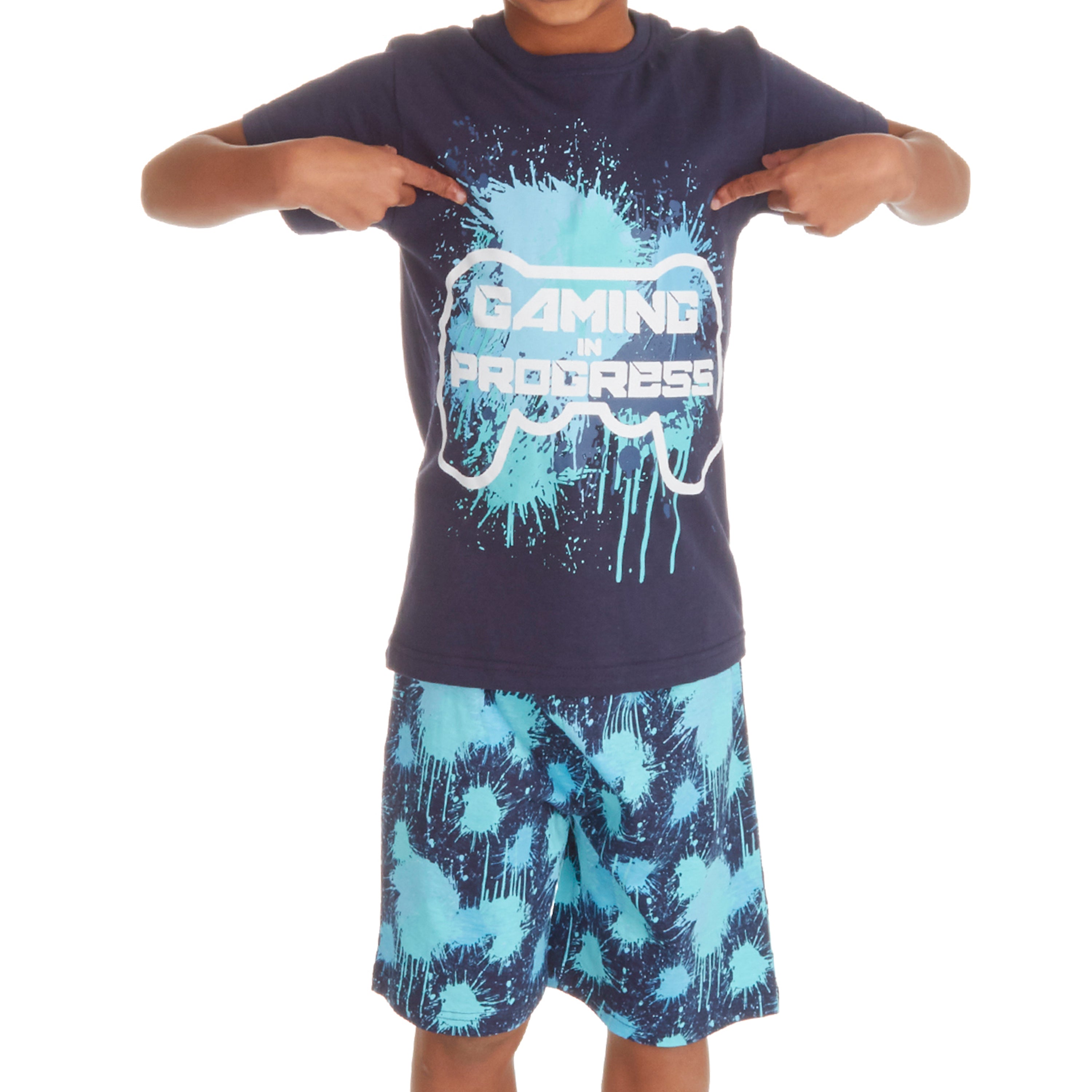 Kids Boys 2 Piece Pyjama Set Cotton Rich PJs Summer Pyjamas Jammies 2-13 Years