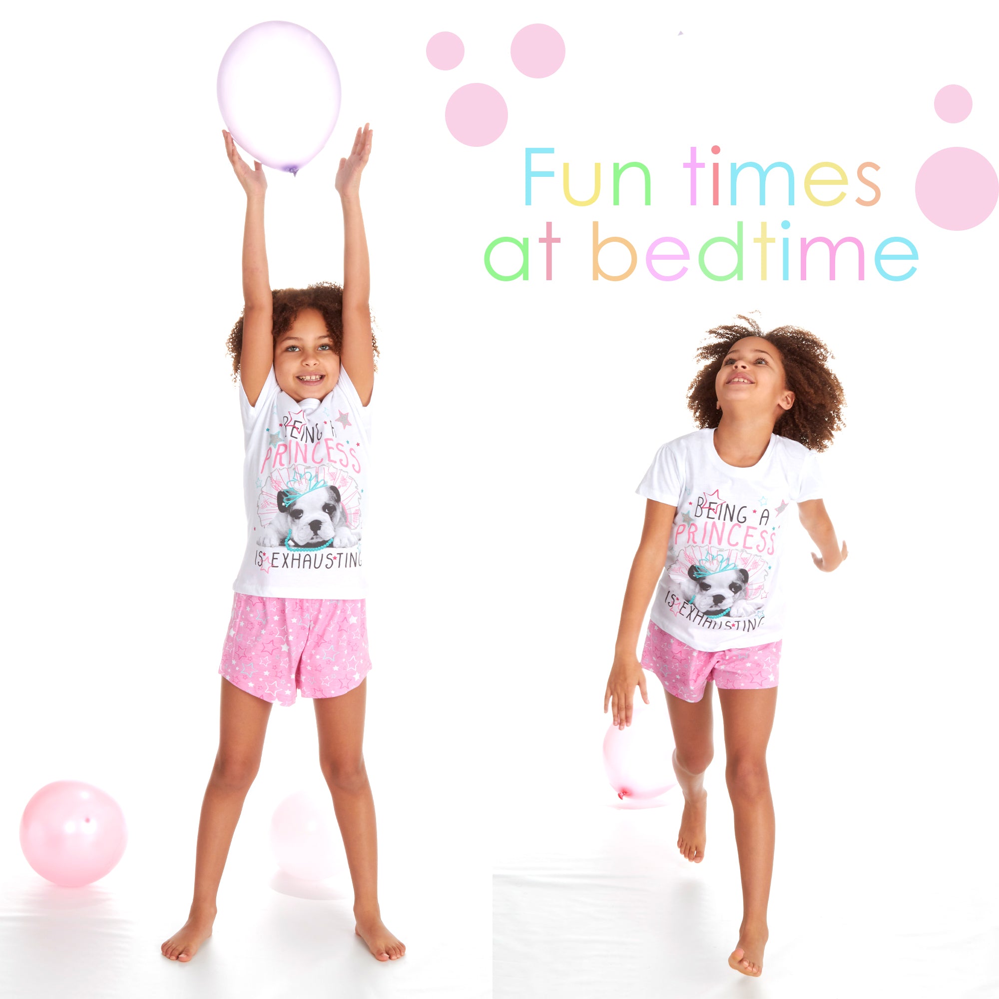 Kids Girls Shorty Pyjamas 2 Piece Pyjama Set 100% Cotton Short Sleeve 2-13 Years