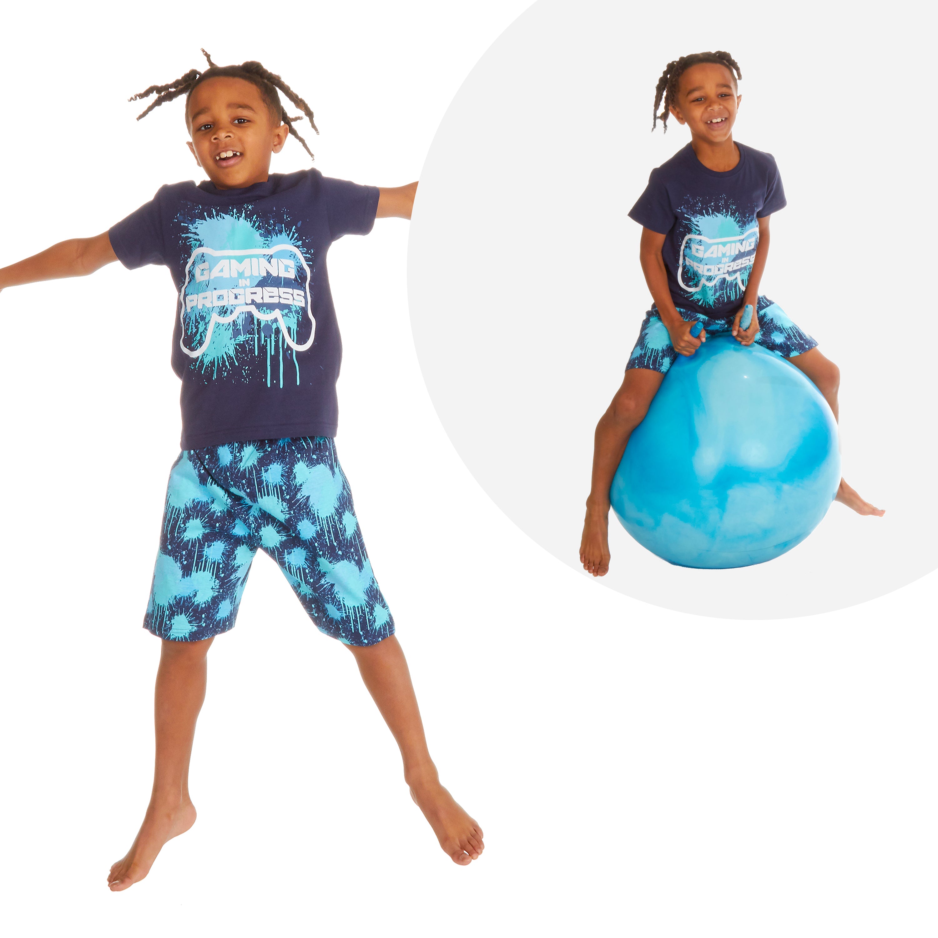 Boys 2 Piece Pyjama Set Cotton Rich PJs Summer T-shirt Shorts Set Age 2-13 Years