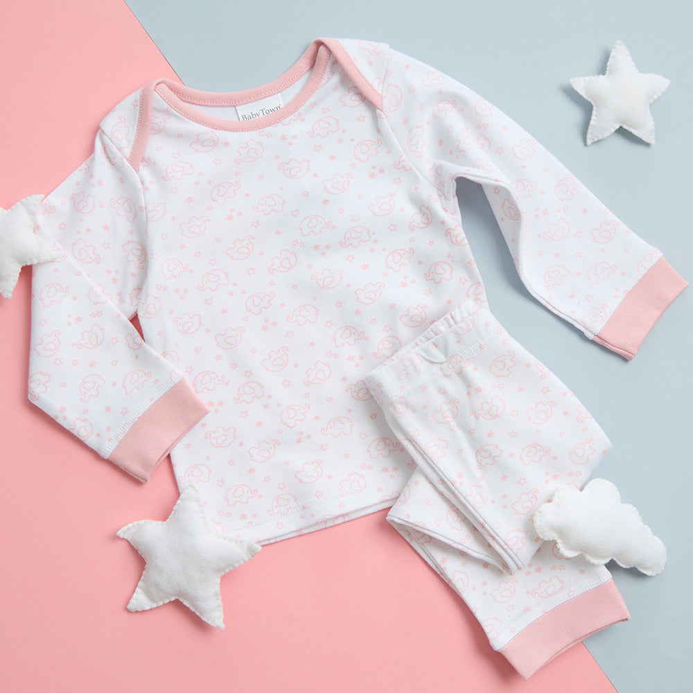 Baby Pyjamas 0-6 6-12 12-18 18-24 Months 2 Piece Pyjama Set 100% Cotton Long UK