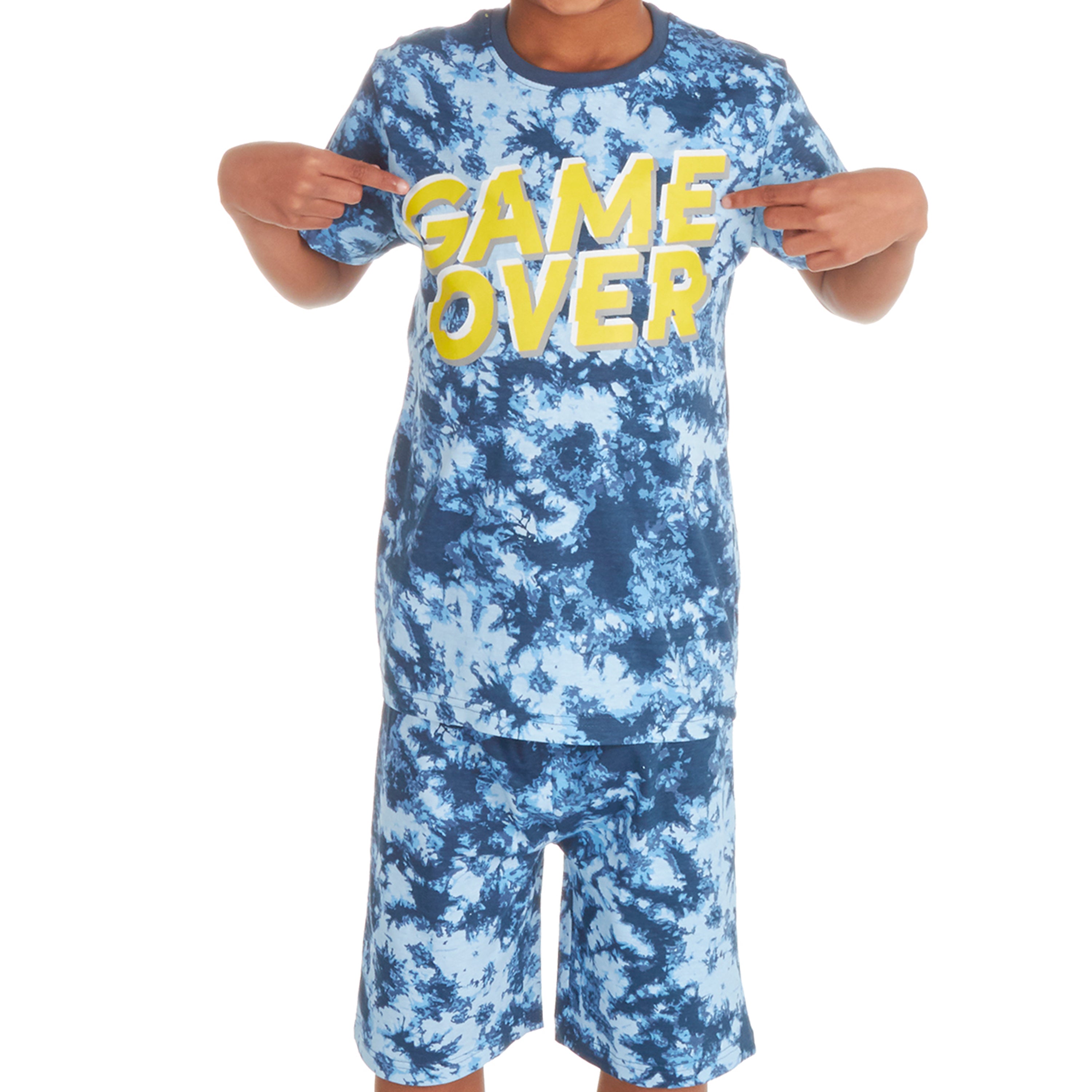 Kids Boys 2 Piece Pyjama Set Cotton Rich PJs Summer Pyjamas Jammies 2-13 Years