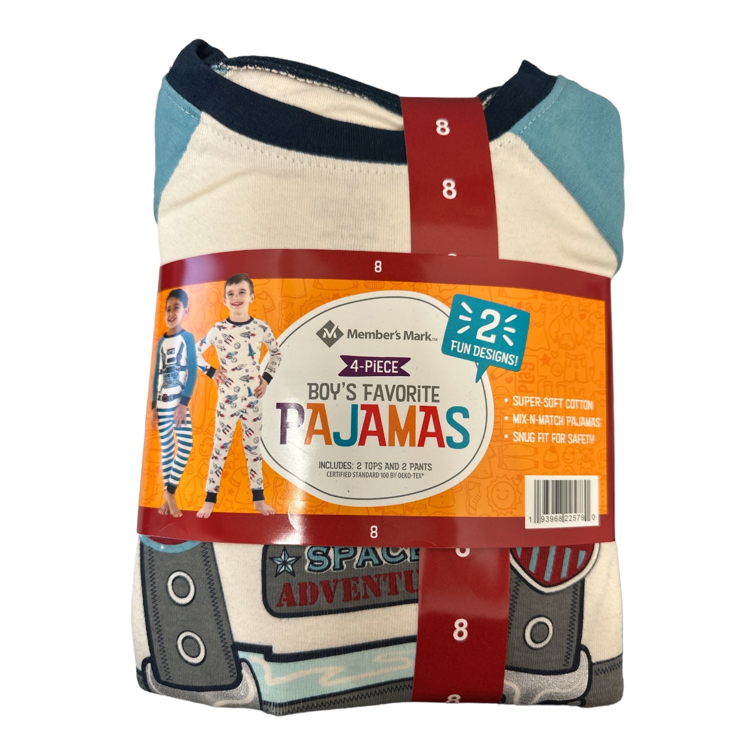 Member's Mark Boy's 4-Piece Long Sleeve & Pant Favorite Pajama Sets