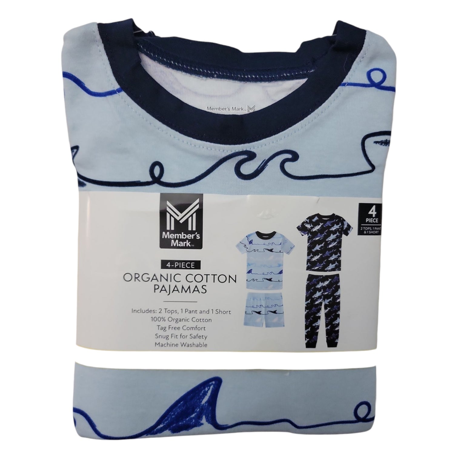 Member's Mark Boys 4-Piece Soft Organic Cotton Pajama