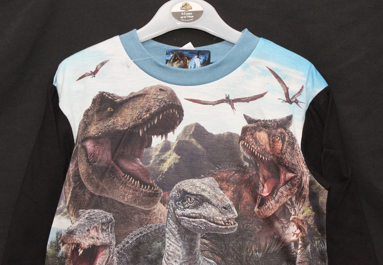 JURASSIC WORLD Boy's Pyjamas / Long-Sleeved DINOSAUR PJs - Sizes 4-10 Years