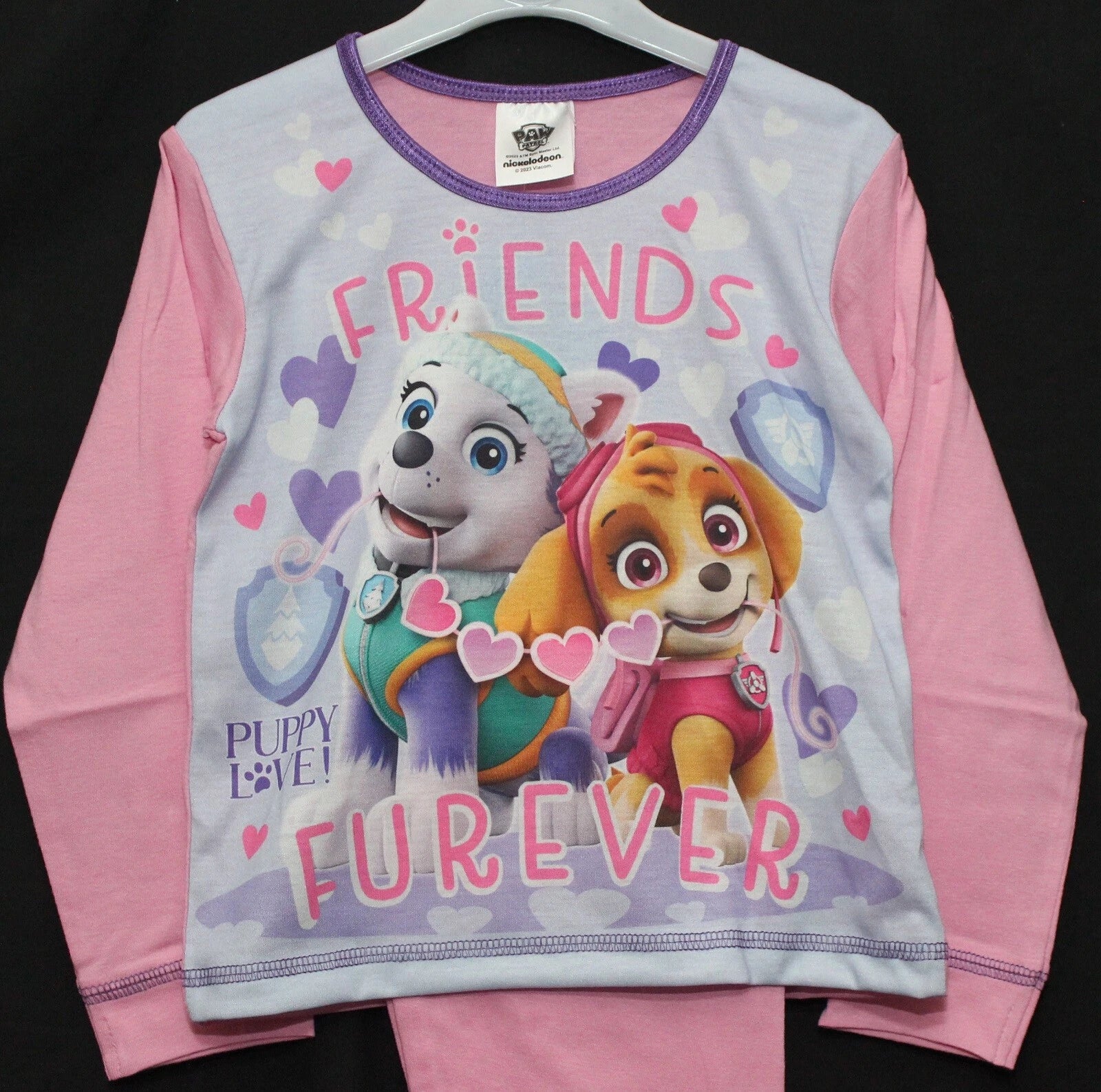 Girls PAW PATROL Pyjamas /Pink SKYE & EVEREST PJs Sizes 18 Months-5 Years