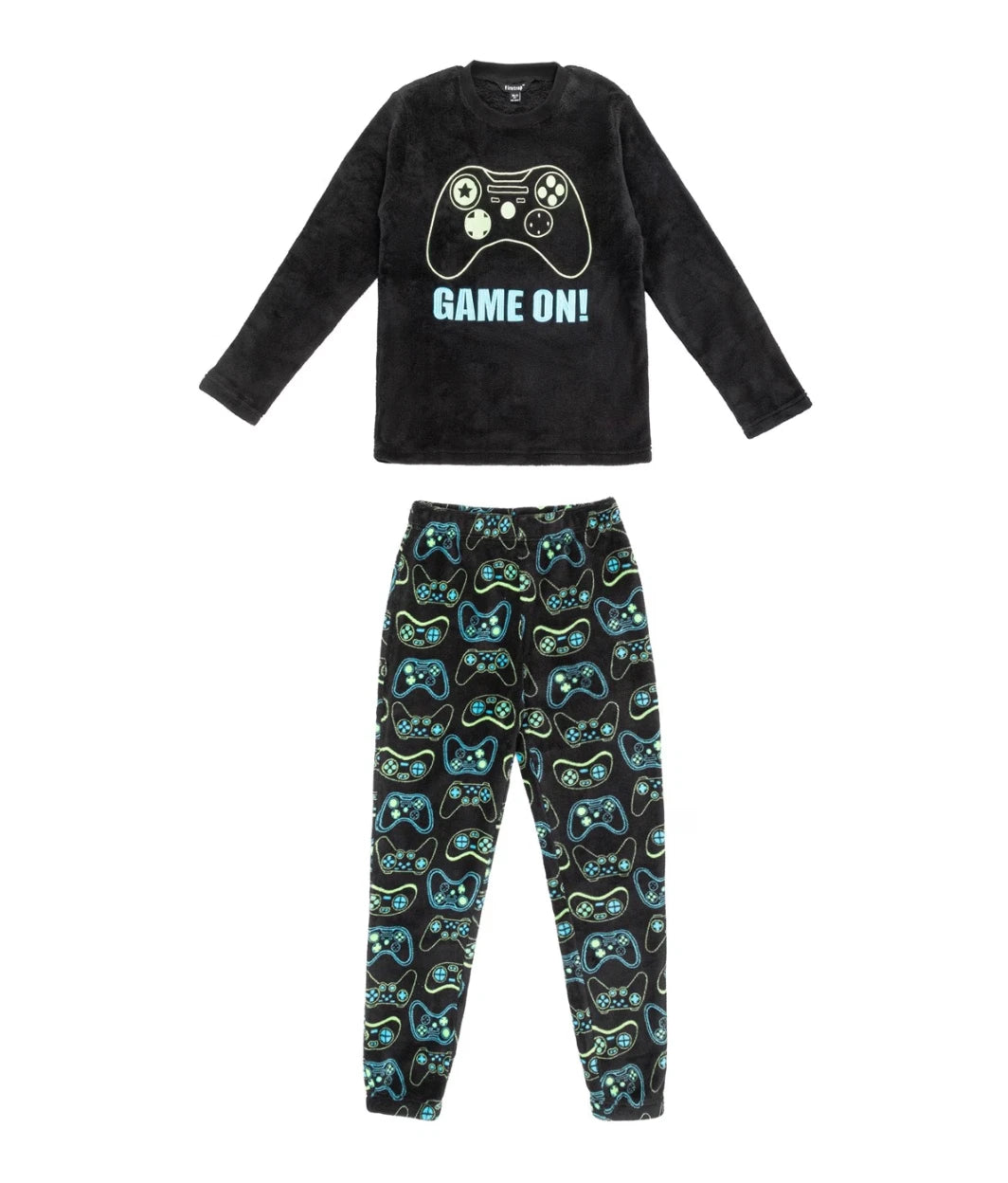 Boys Kids GAMING SOFT FLEECE PYJAMAS GAMER Top & Pants Pjs Set 6-15 Yrs