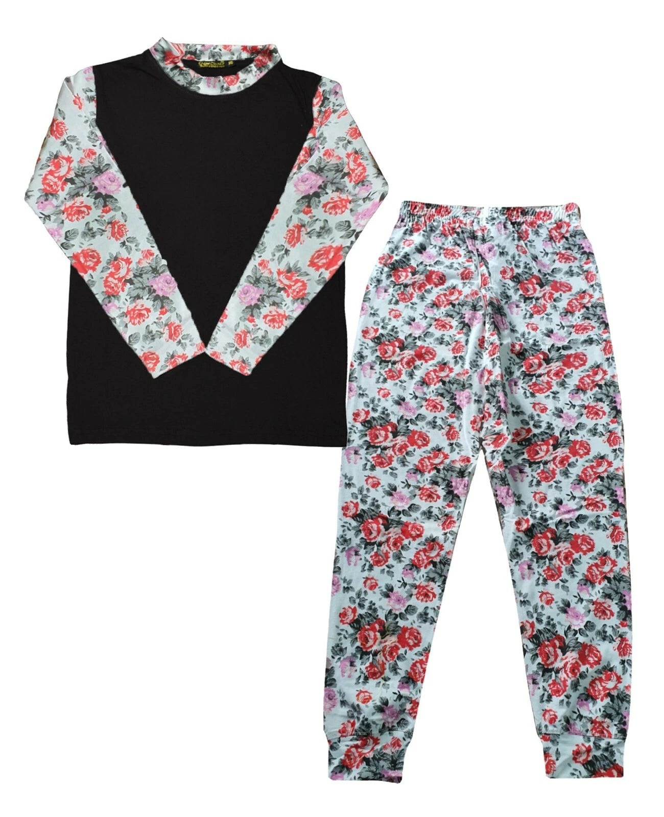 Kids Girls Boys PJs Plain Colour NIGHTWEAR Night Pyjamas Set Sleeping Suit 5-13