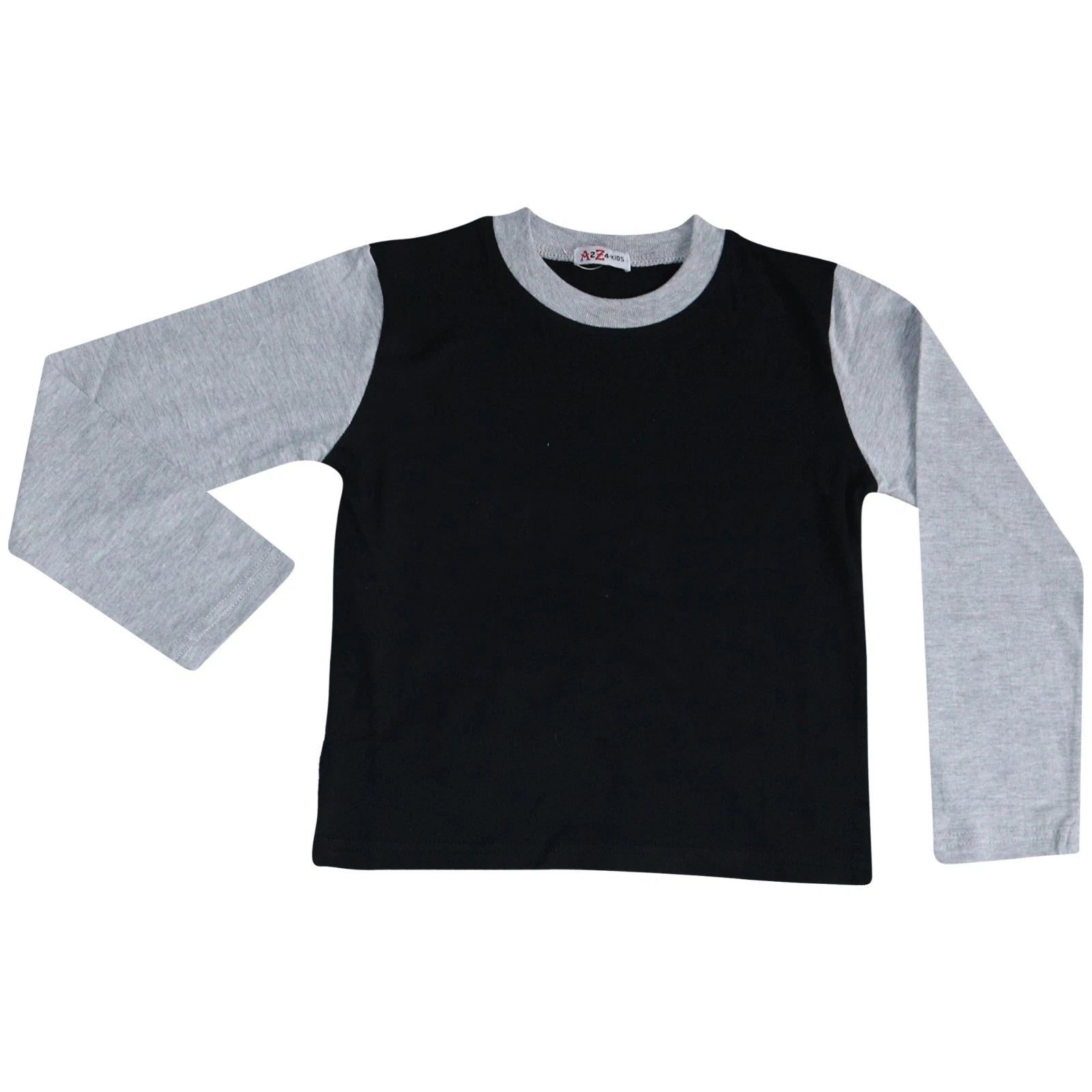 Kids Boys Girls Pjs Contrast Grey Color Plain Stylish Pyjamas Set Age 2-13 Years