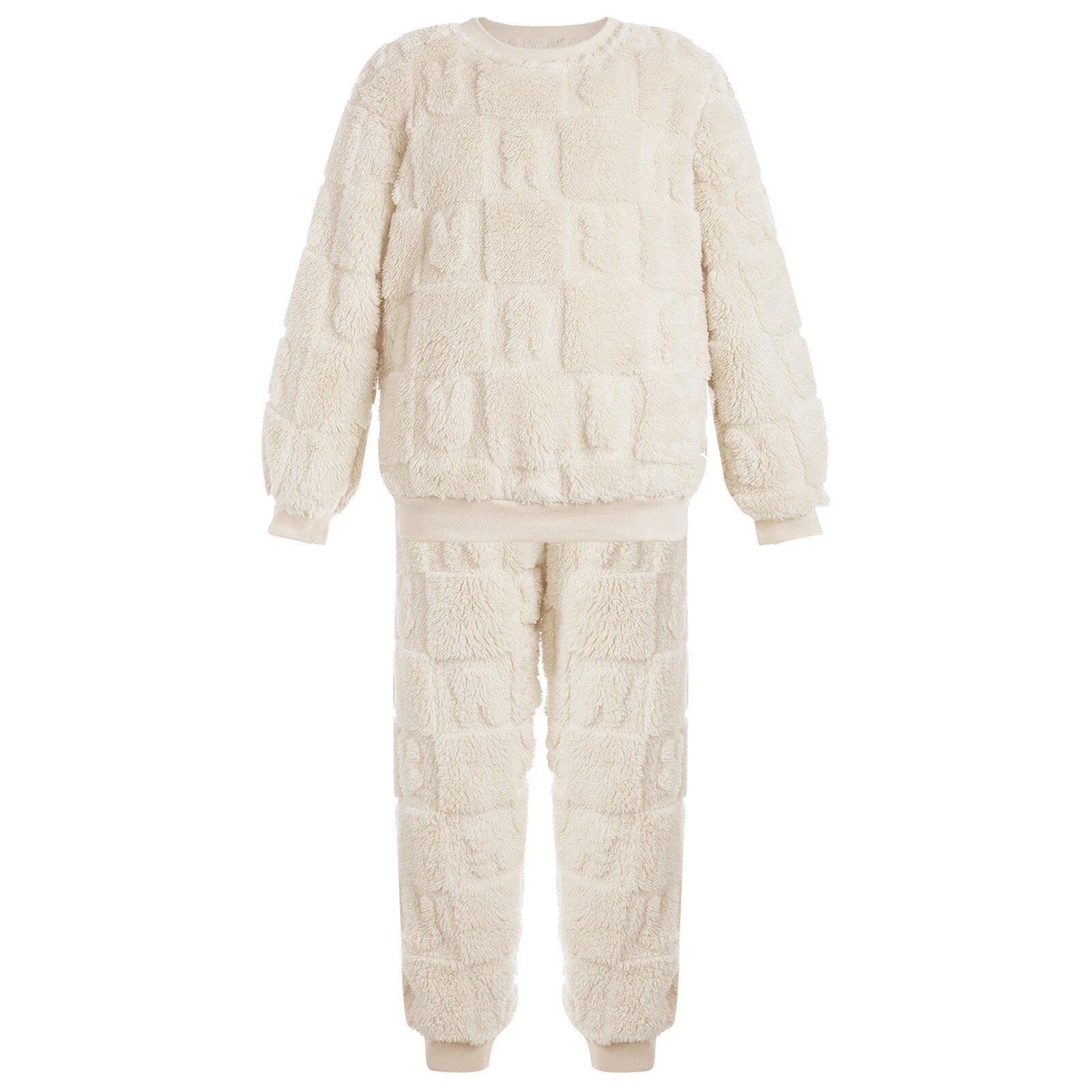 Kids Boys Girls Winter Warm Fleece Pyjamas Set Long Sleeve Nightwear AU