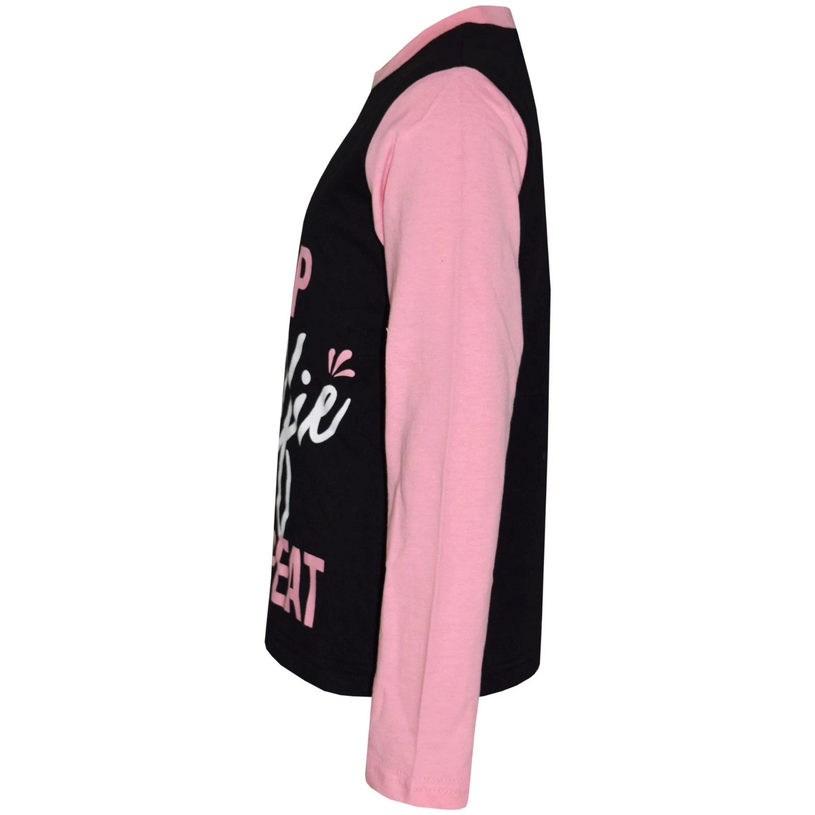 Kids Girls Baby Pink Pyjamas Eat Sleep Selfie Repeat Lounge Wear PJS 2-13 Years