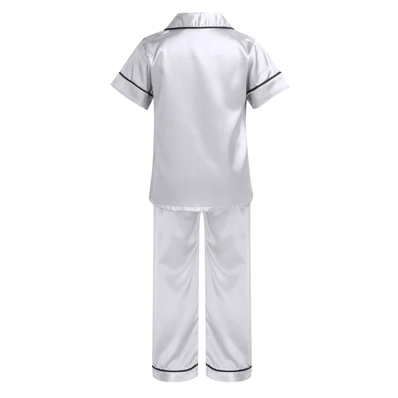 Girl Boy Sleepwear Faux Fur Pajamas Set Trousers Loungewear Buttons Pants Soft