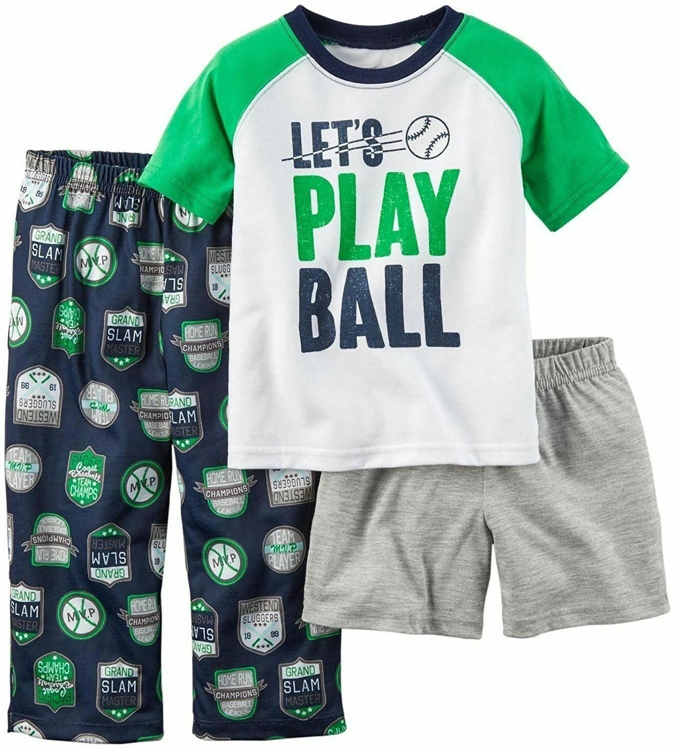 Carter's Infant Boys 12 Months  3 Piece Pajama Set NWT Baseball or Fire Rescue