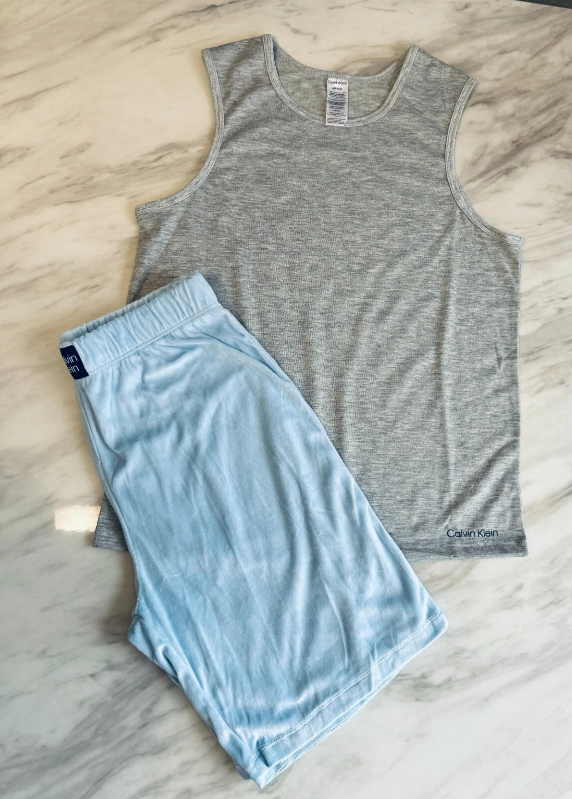 Ck Calvin Klein-Boys Short Sleeve Button-down Shirt and Shorts Pajama Set 3 NEW