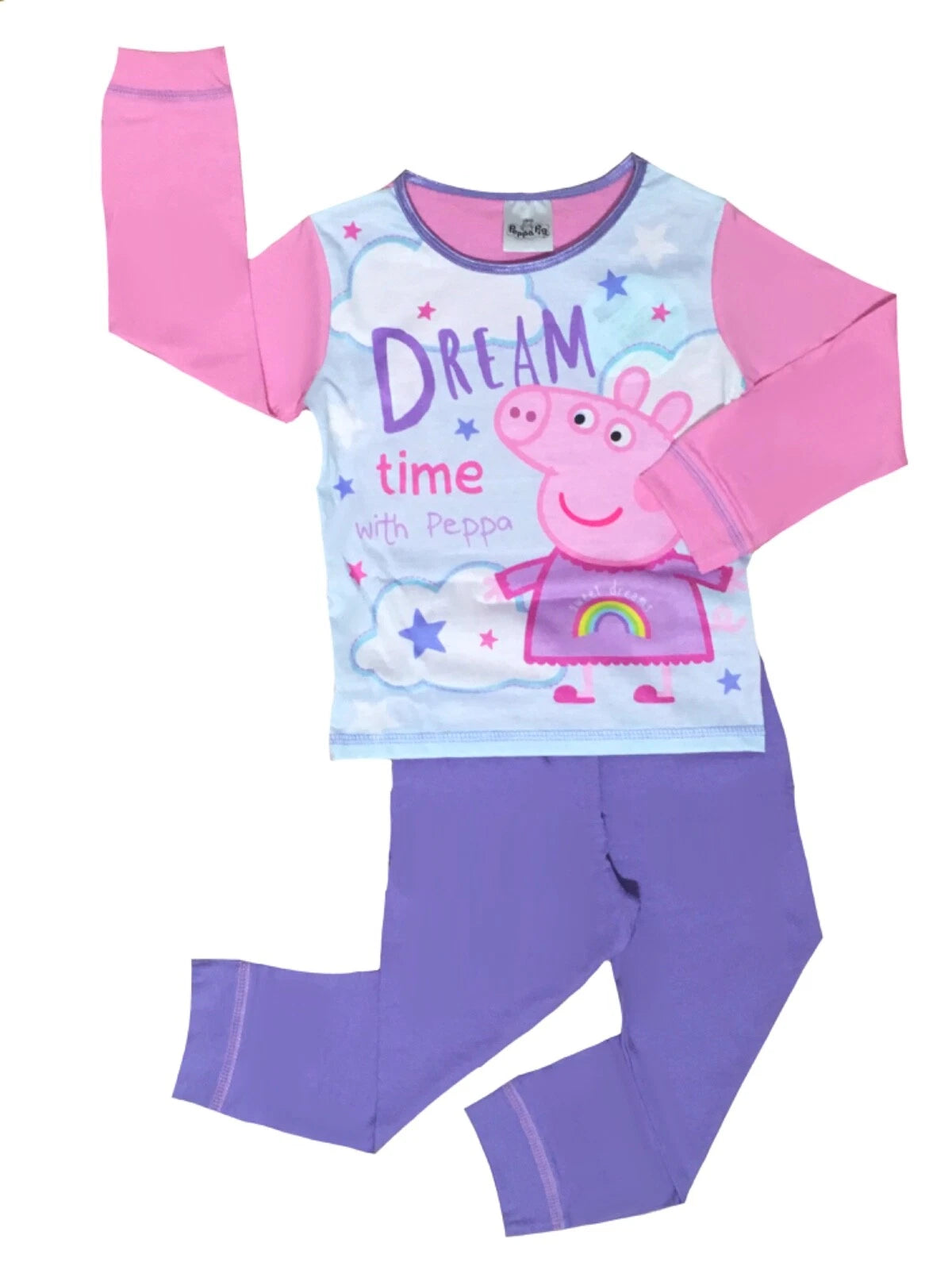 Girls Peppa Pig Toddler / Younger Pyjama Set Pink Size 18m- 5 Years Long Sleeved