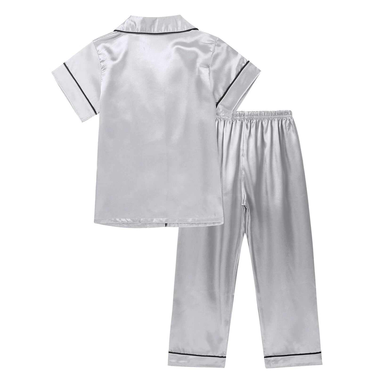 Girl Boy Sleepwear Faux Fur Pajamas Set Trousers Loungewear Buttons Pants Soft