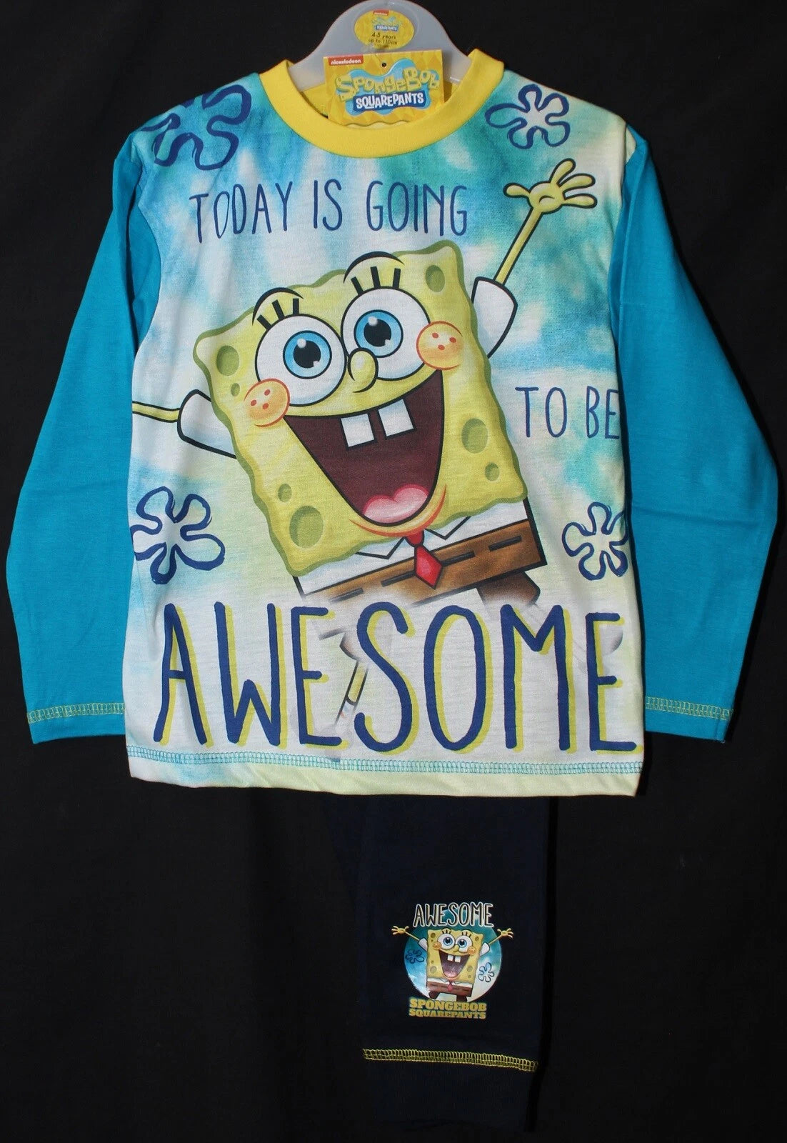 Boy's SPONGEBOB SQUAREPANTS Pyjamas / Long-Sleeved PJs - Sizes 4-10 Years