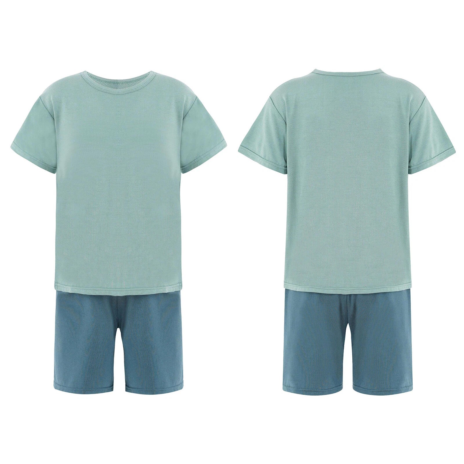 Kids Boys Girls Underwear T-shirt Pajama Set With Pants Nightwear Winter Tops