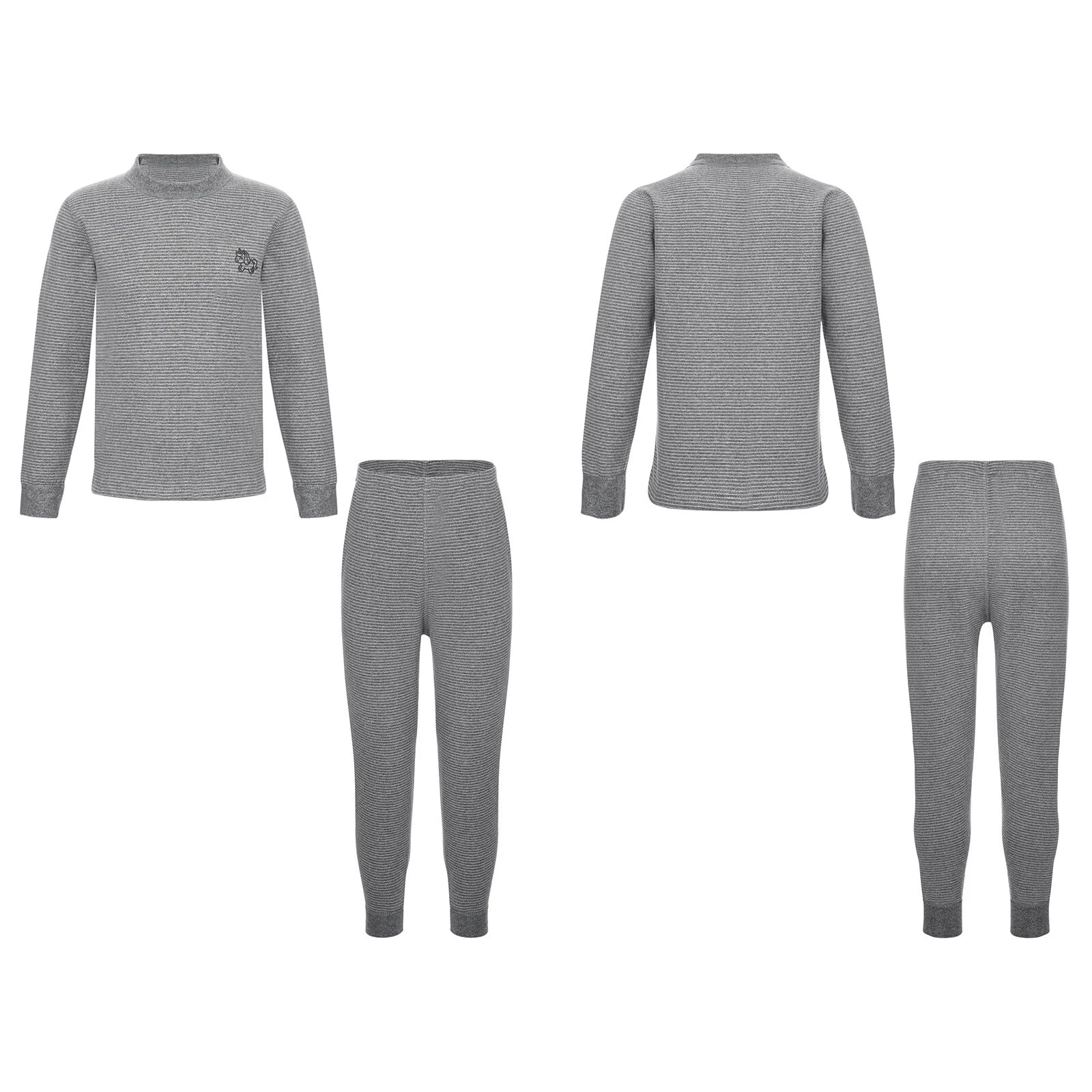 Kids Boys Girls Underwear T-shirt Pajama Set With Pants Nightwear Winter Tops