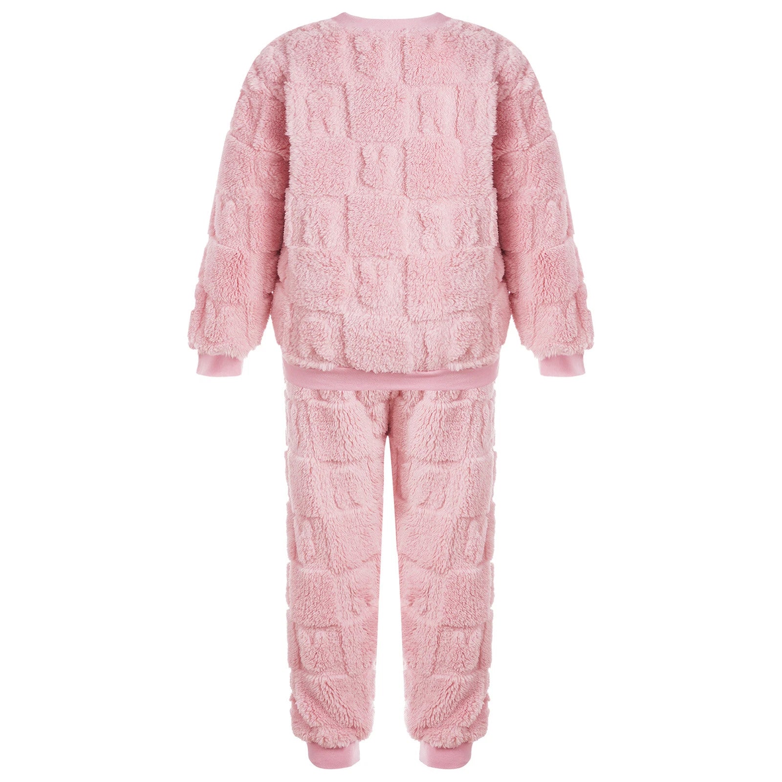 Kids Girls Pajamas Set Plush Loungewear 2Pcs Outfits Flannel Sleepwear Soft