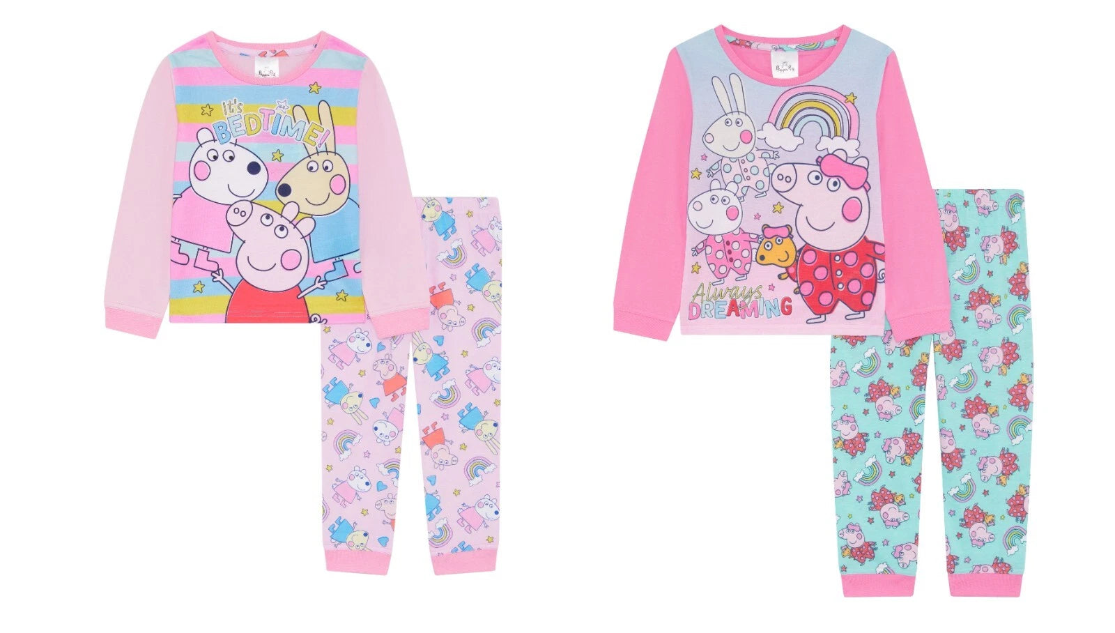 Girls Peppa Pig Toddler / Younger Pyjama Set Pink Size 18m- 5 Years Long Sleeved
