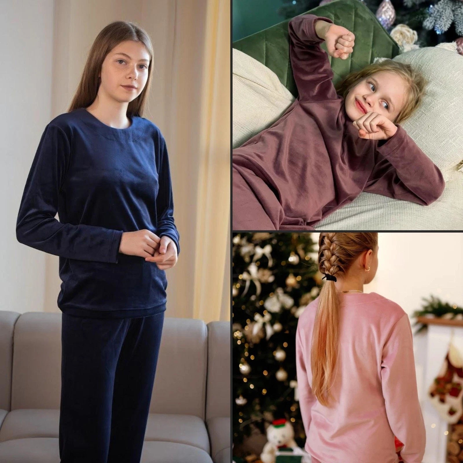 Girls’ Velour Pajama Set – Warm Plush & Elegant Design, Winter,  Nosi svoe 63...