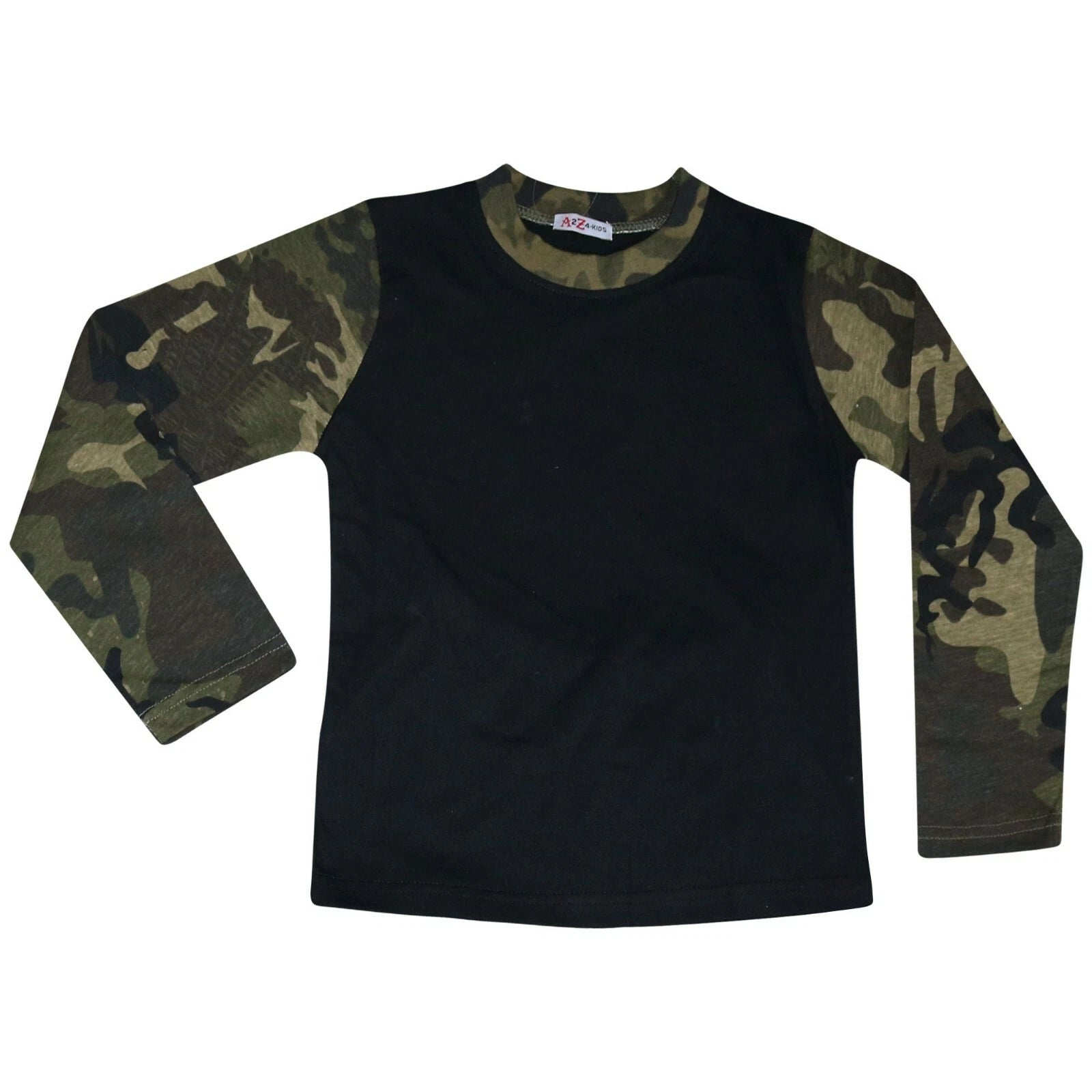 Kids Boys Girls Pjs Contrast Camouflage Green Plain Stylish Pyjamas Set 2-13 Yr