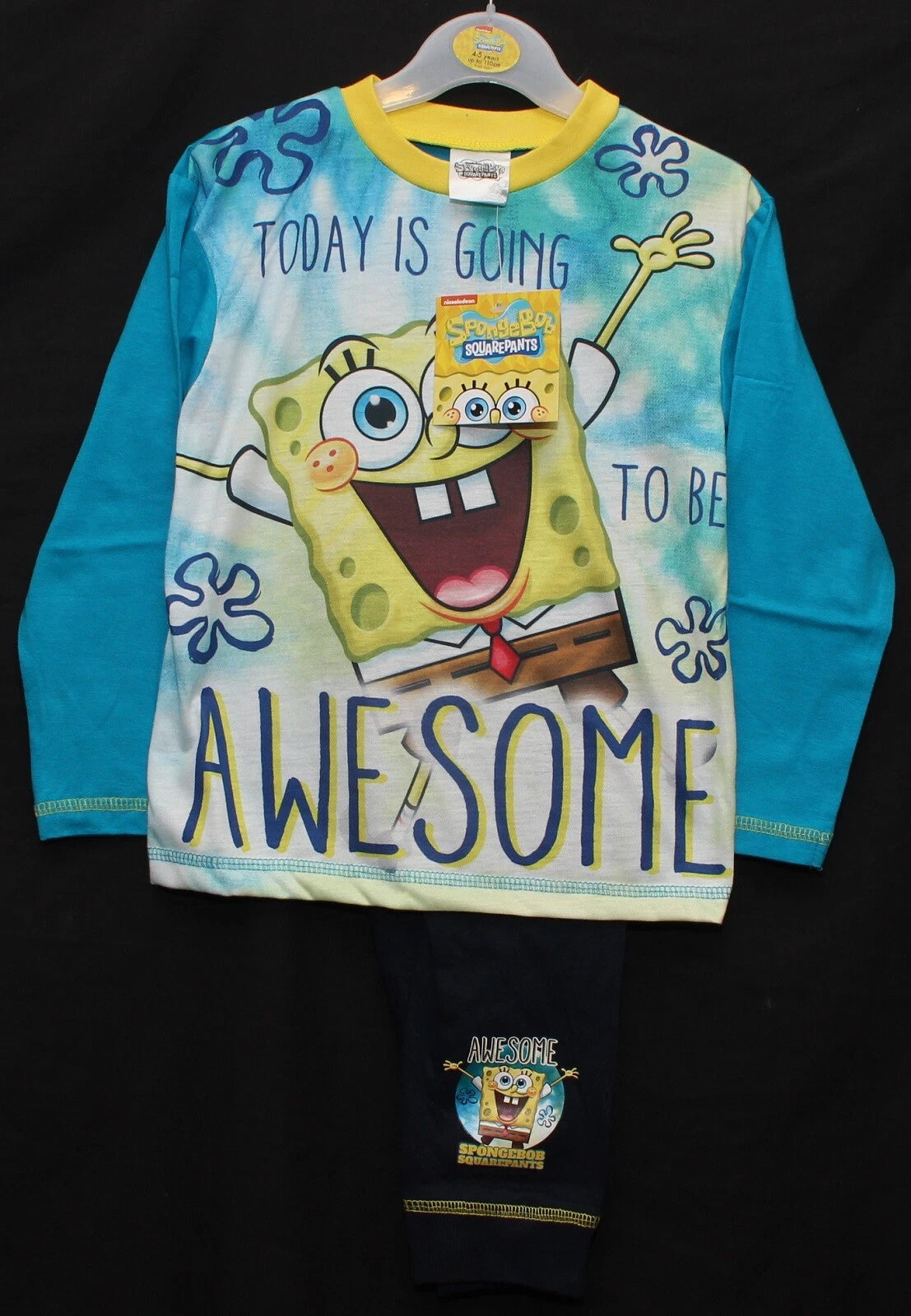Boy's SPONGEBOB SQUAREPANTS Pyjamas / Long-Sleeved PJs - Sizes 4-10 Years
