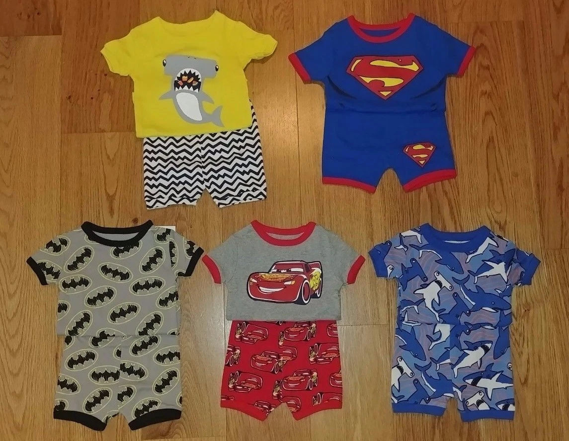 CHOOSE NWT Gap Boy Short Sleeve Pajamas Batman Sharks  6-12 12-18 Months