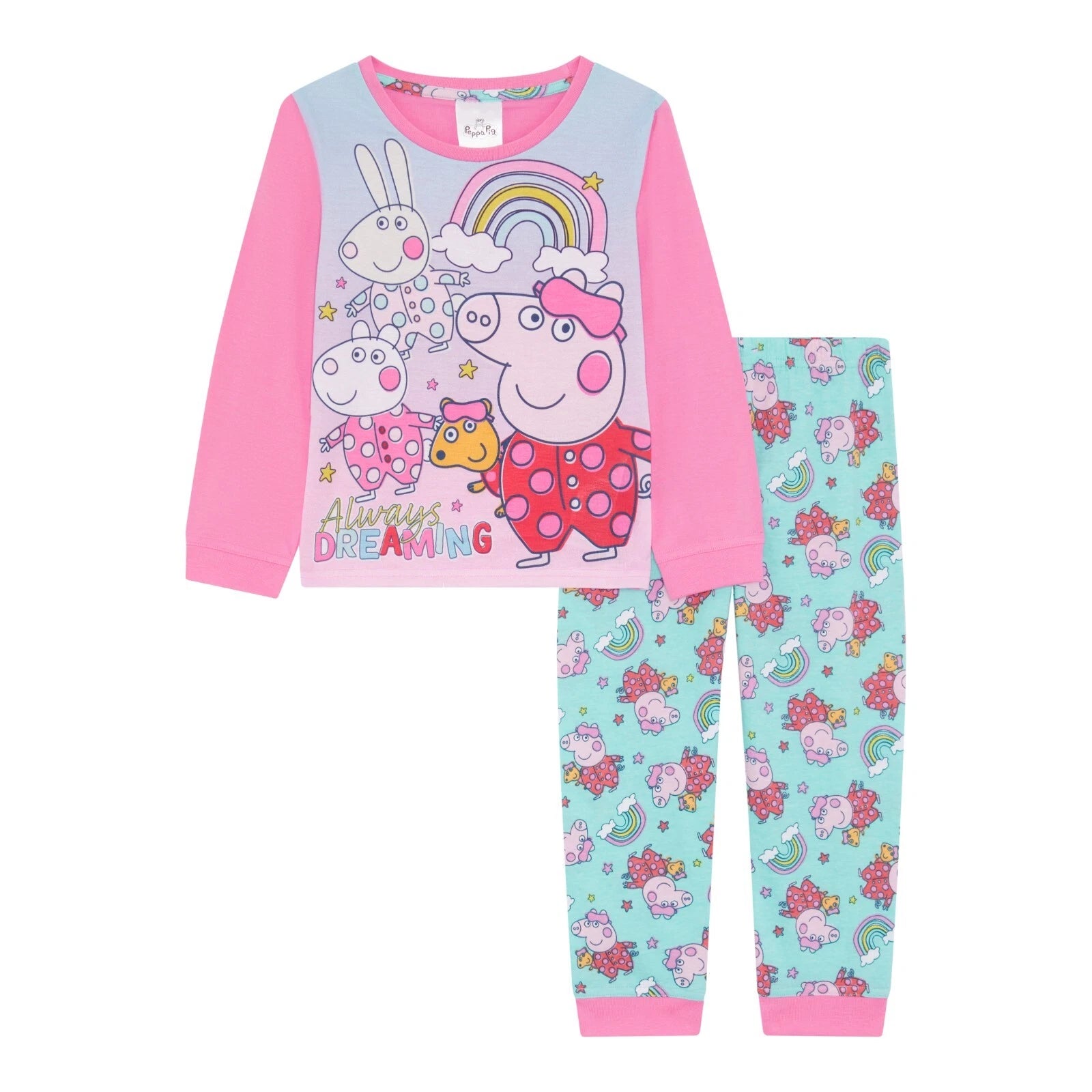 Girls Peppa Pig Toddler / Younger Pyjama Set Pink Size 18m- 5 Years Long Sleeved