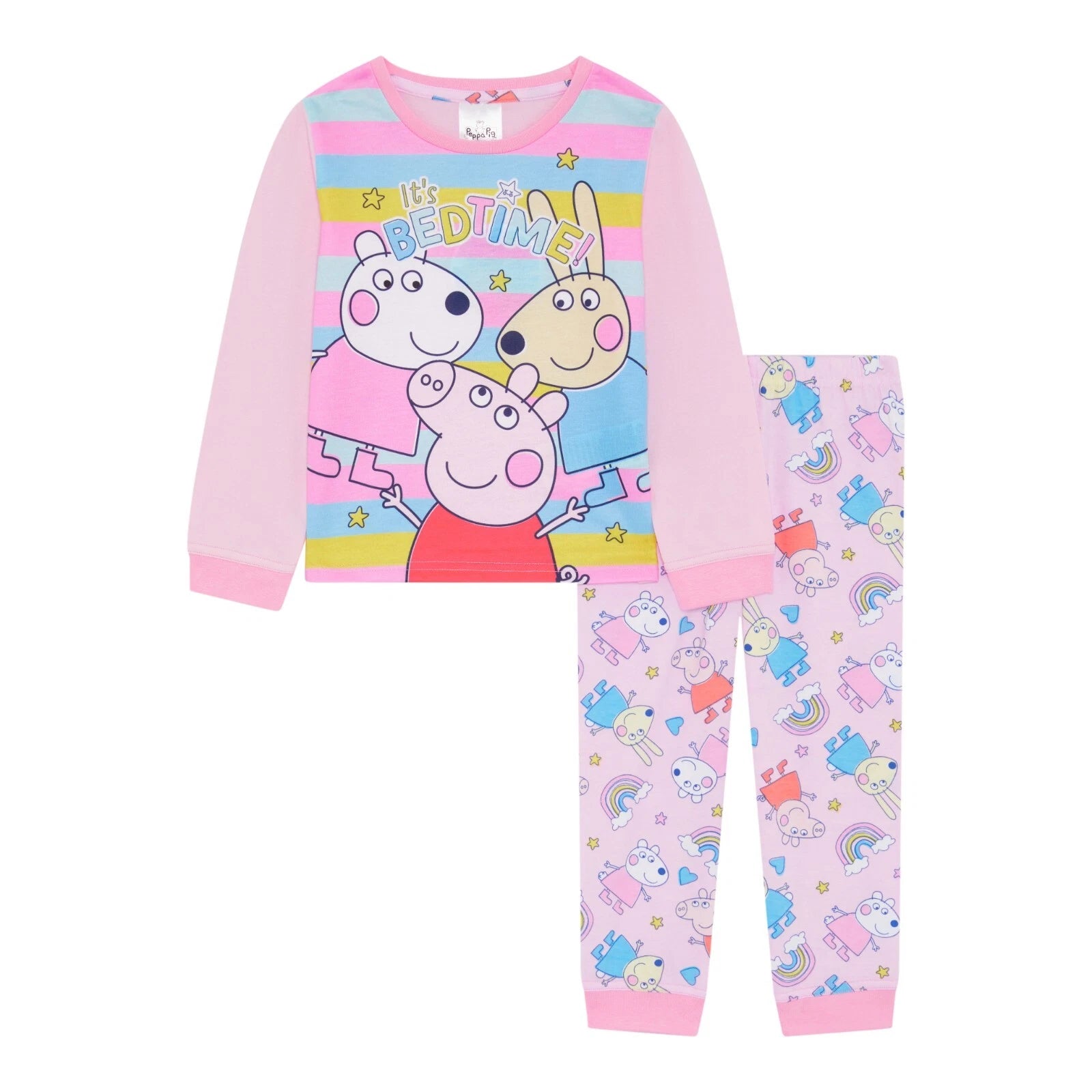 Girls Peppa Pig Toddler / Younger Pyjama Set Pink Size 18m- 5 Years Long Sleeved
