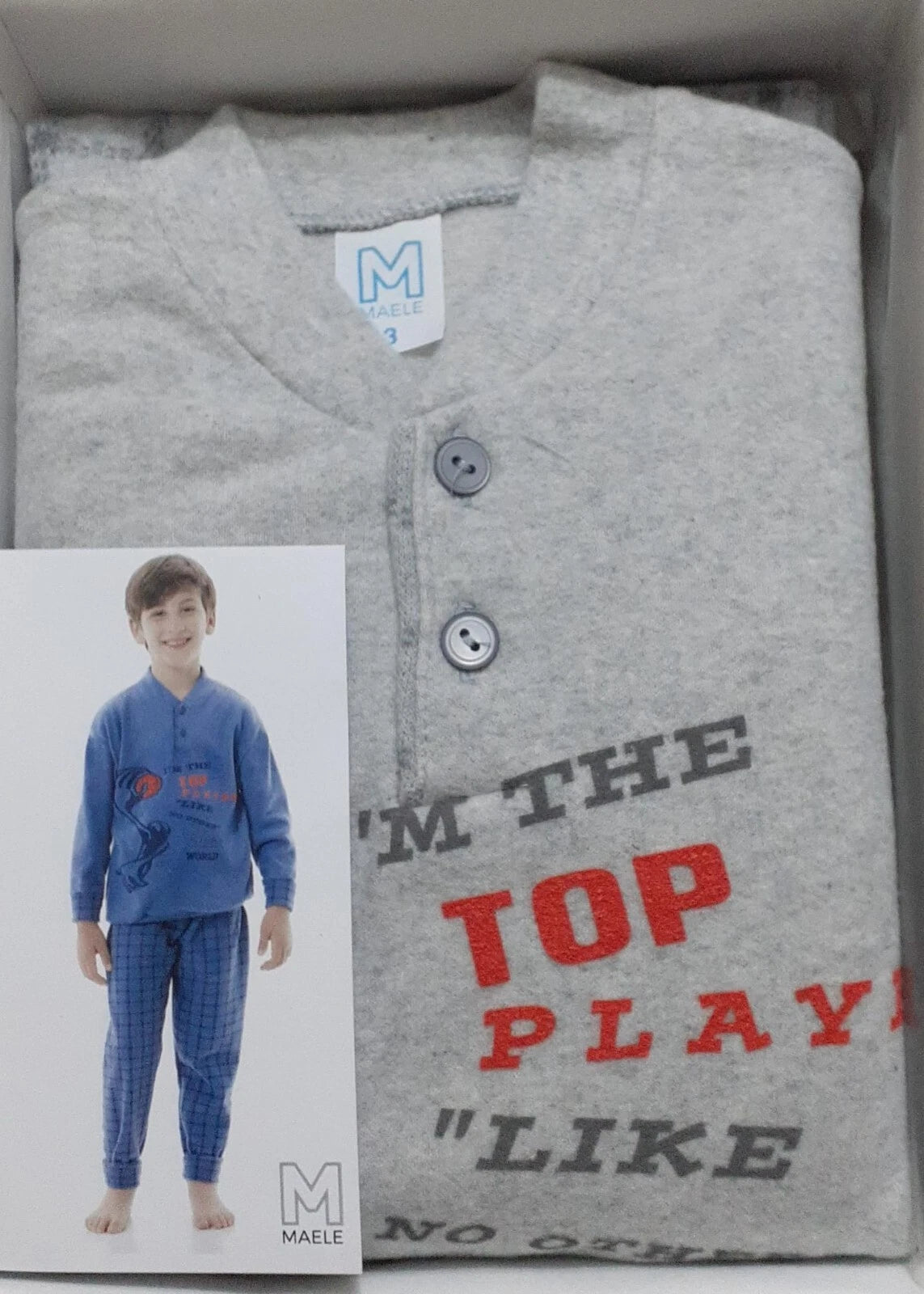 Boys' Long Sleeve Cotton Milano Point Fleece Pajamas Maele
