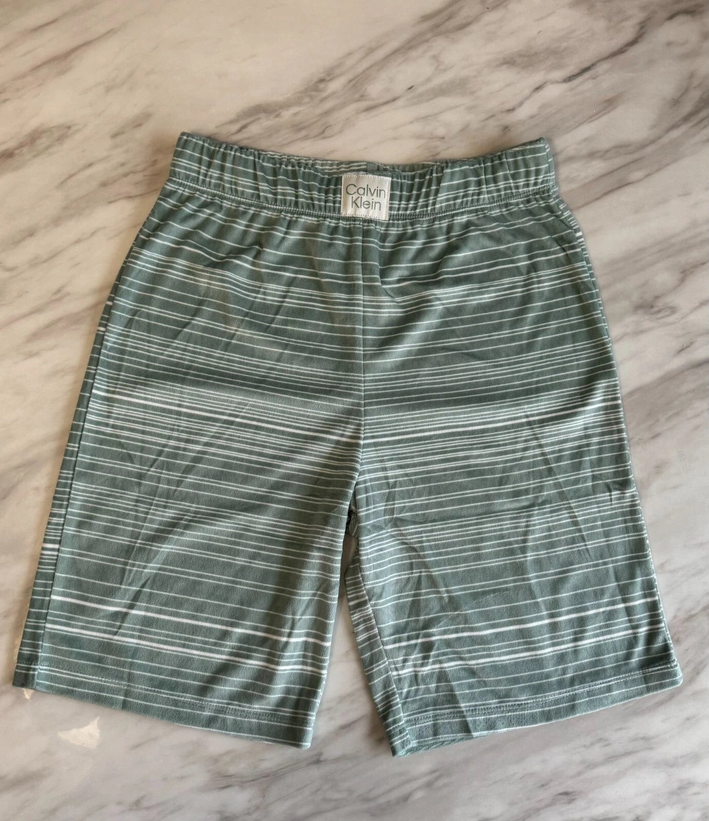 Ck Calvin Klein-Boys Short Sleeve Button-down Shirt and Shorts Pajama Set 3 NEW