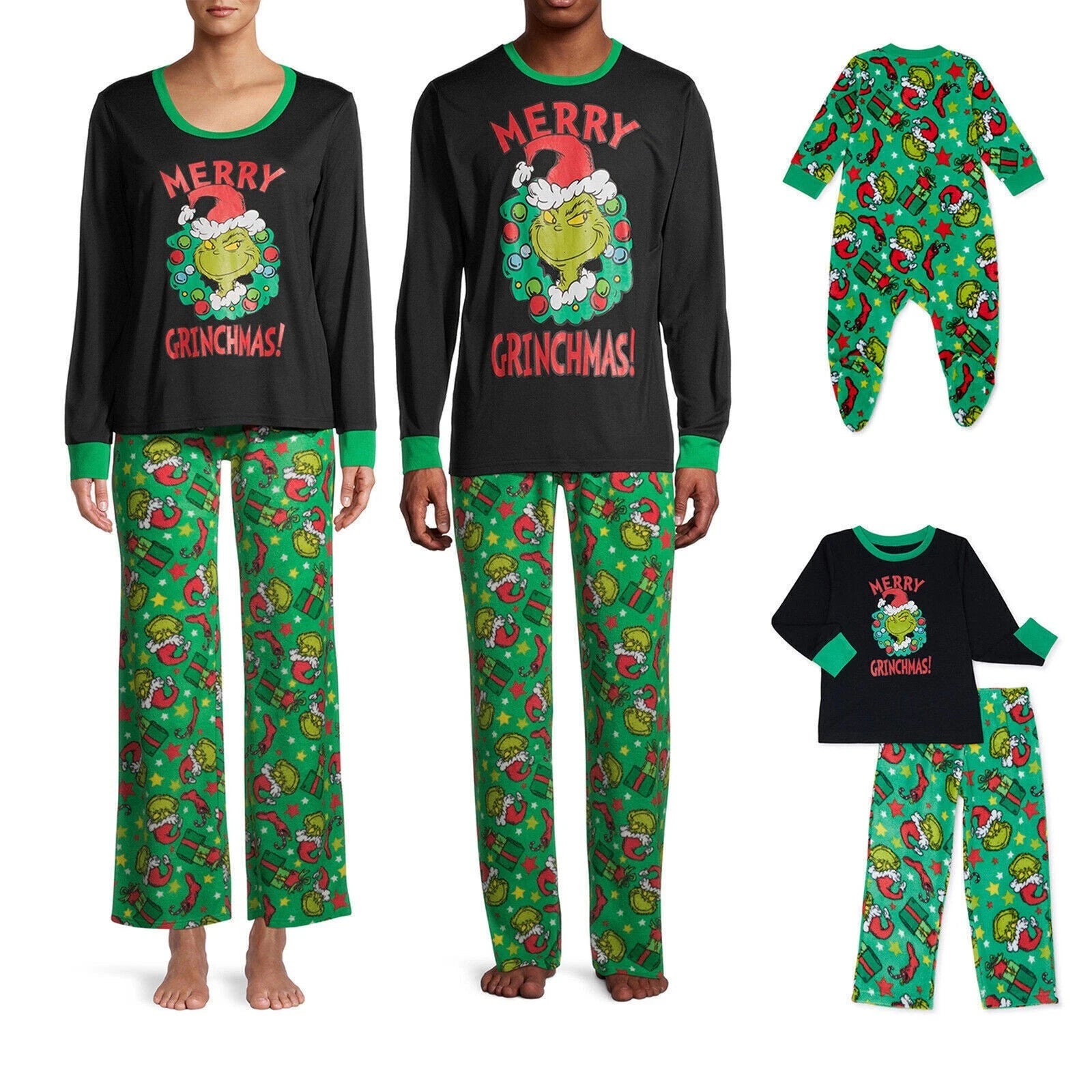 Family Matching Christmas Pyjamas Adult Kids Xmas Nightwear Pajamas Pjs Set Uk