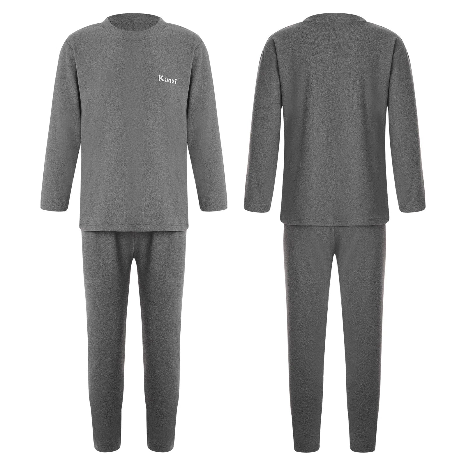 Kids Boys Girls Tees Elastic Top Pajamas Sleepwear Letter Print Set Thermal