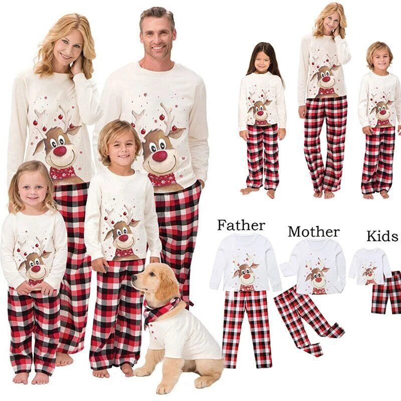 Couples Christmas Pajamas Clothing Set Mother Kids Clothes Christmas Pajamas