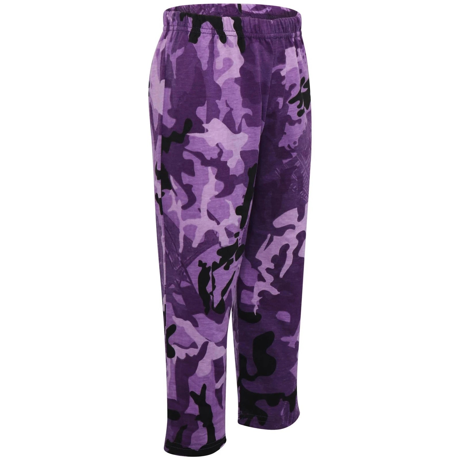Kids Boys Girls Pyjamas Camouflage Contrast Purple Sleeves 2-13 Year