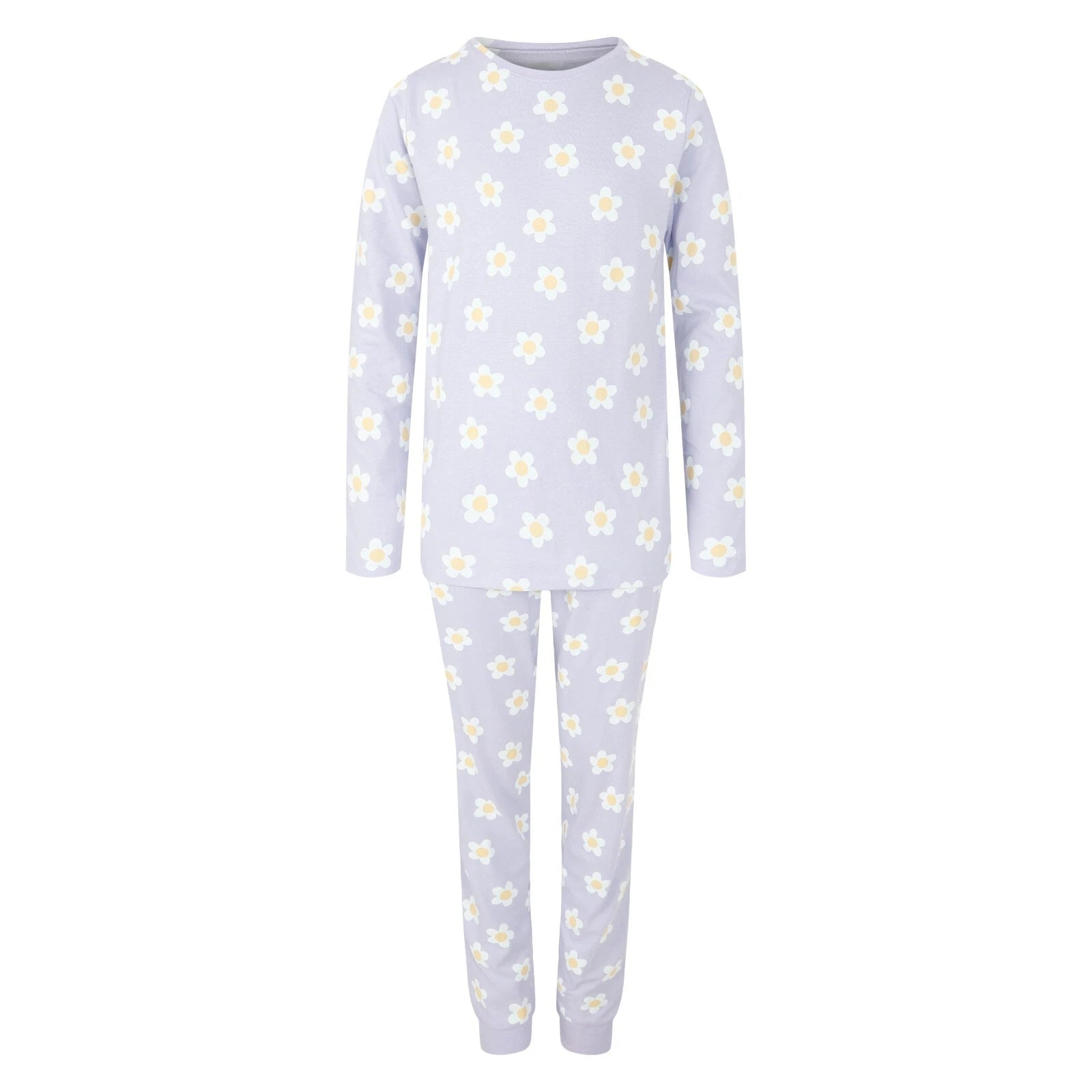 Girls Pyjamas Cotton Long Sleeve Cuffed Leg PJ Set Night Wear 9 to 14 Years BNWT