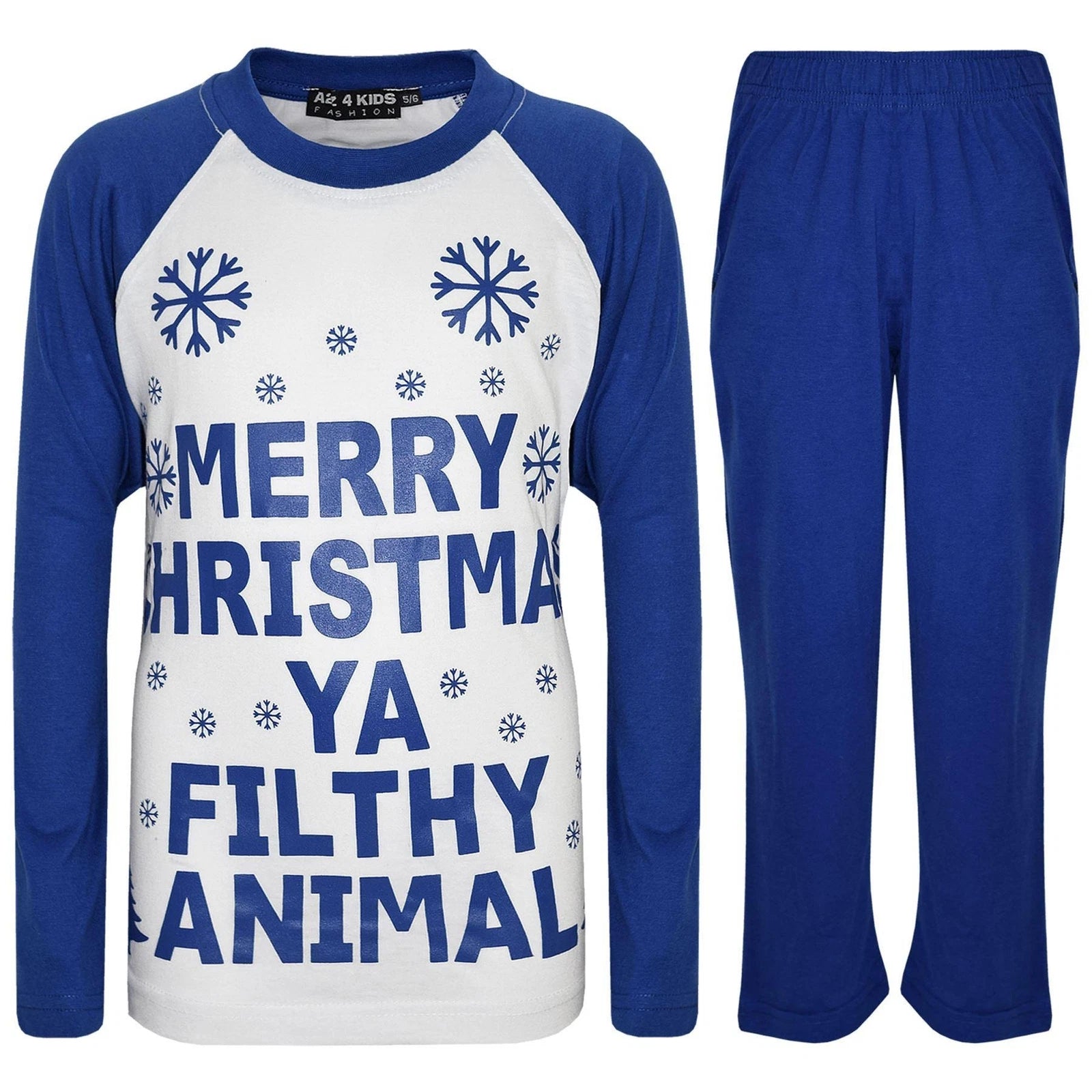Kids Girls Boys PJ'S YA FILTHY Print Christmas Pyjamas Set 2-13