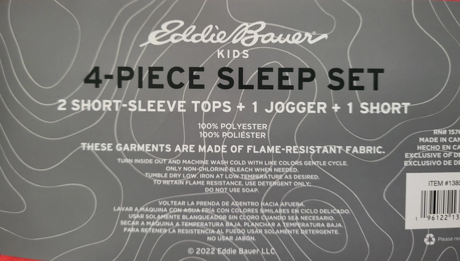 Eddie Bauer KIds 4-Piece Sleep Set Two Shirts, One Jogger, One Short