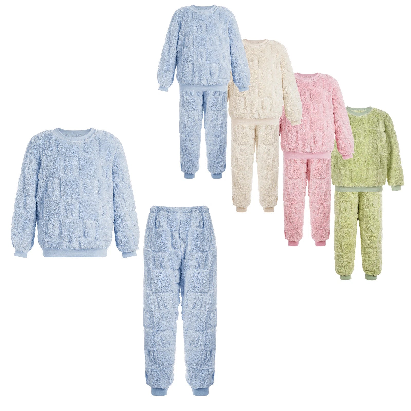 Kids Girls Outfits Fall Pajamas Set Plush Loungewear Trousers Homewear Casual